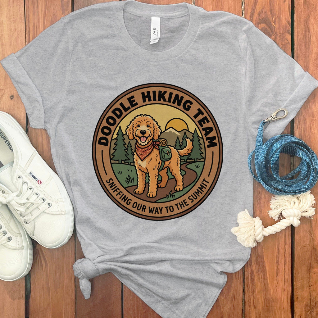 Doodle Hiking Team T-Shirt in Athletic Heather / S by Puppy Jo