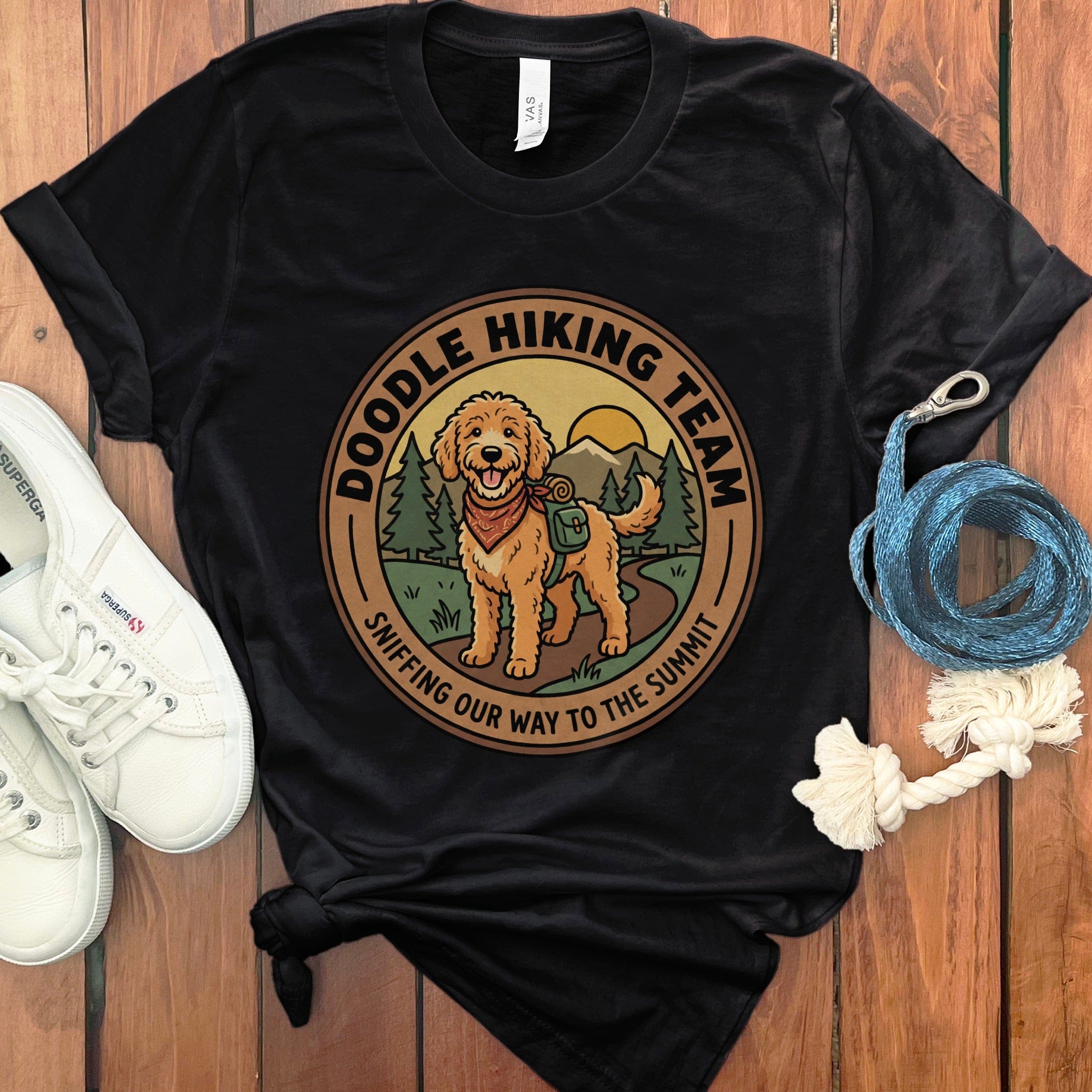 Doodle Hiking Team T-Shirt in Black / S by Puppy Jo