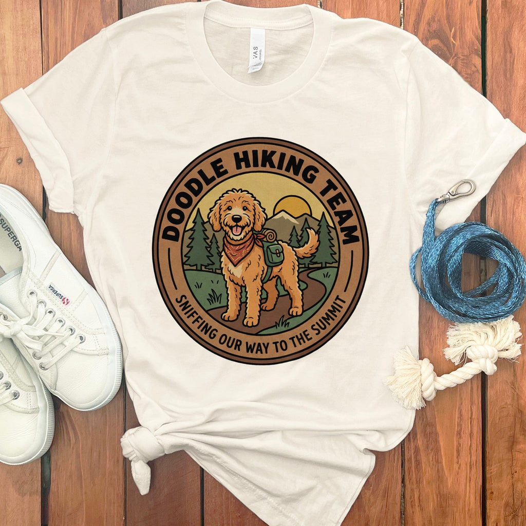 Doodle Hiking Team T-Shirt in Natural / S by Puppy Jo