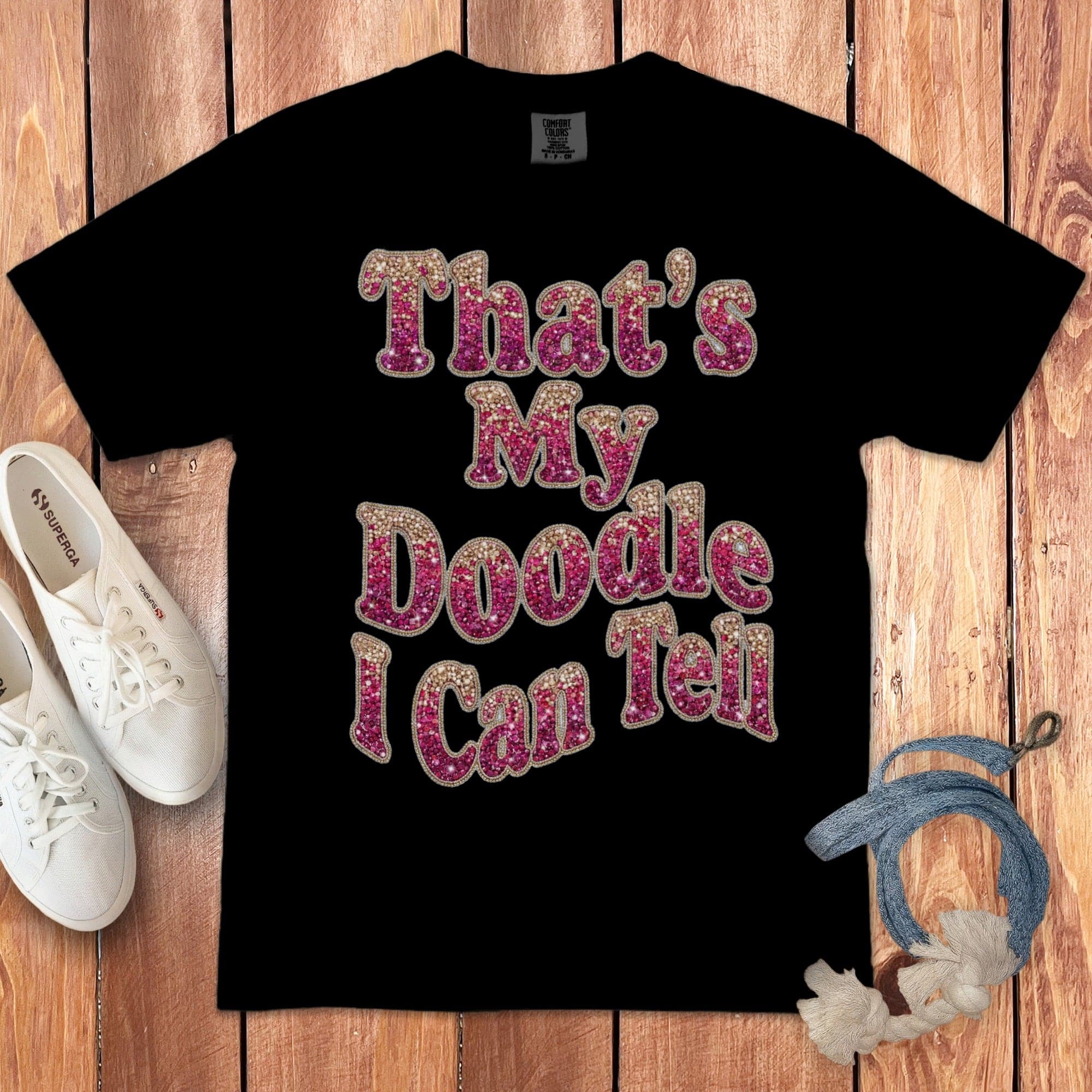 Doodle I Can Tell Signature T-Shirt in Black / S by Puppy Jo