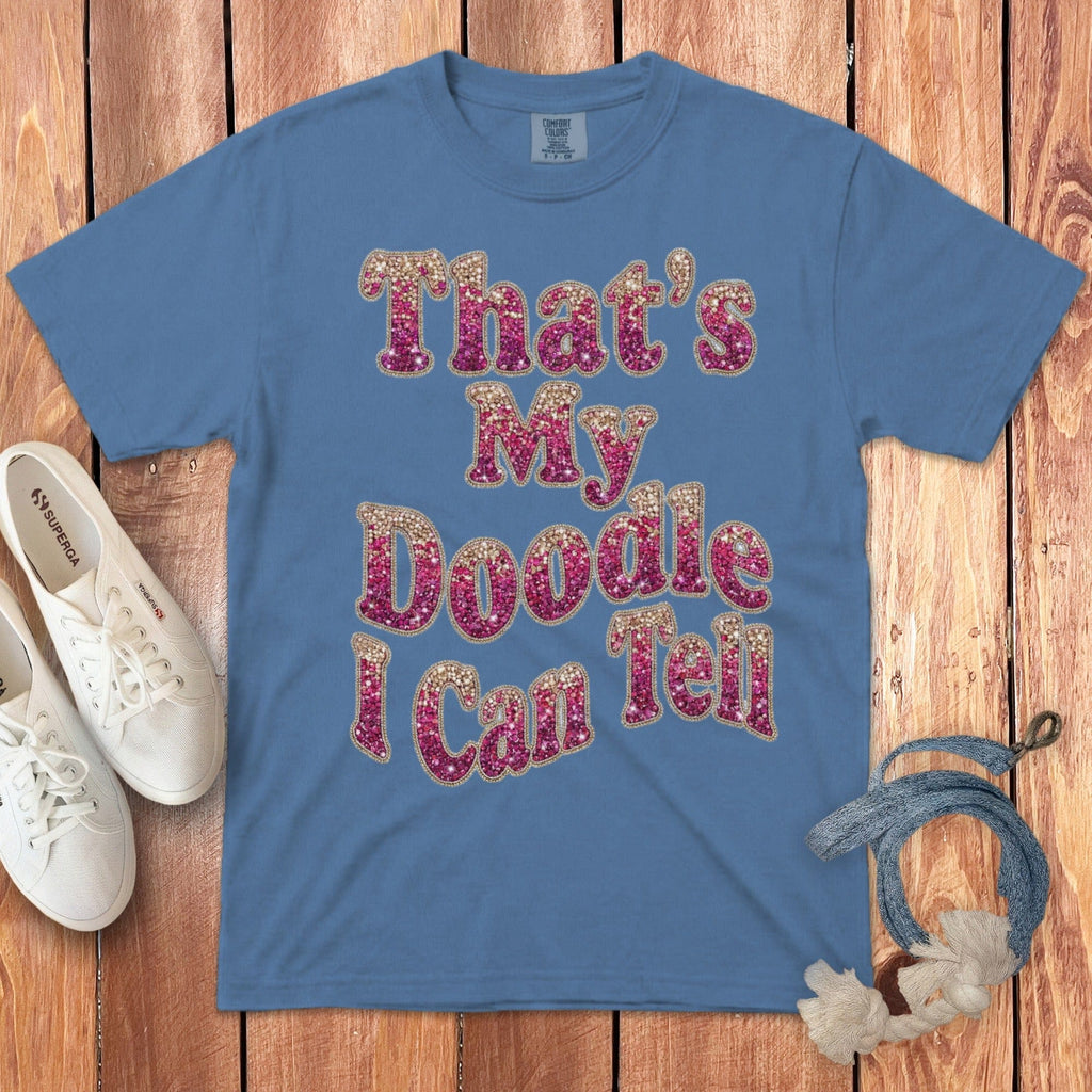 Doodle I Can Tell Signature T-Shirt in Blue Jean / S by Puppy Jo