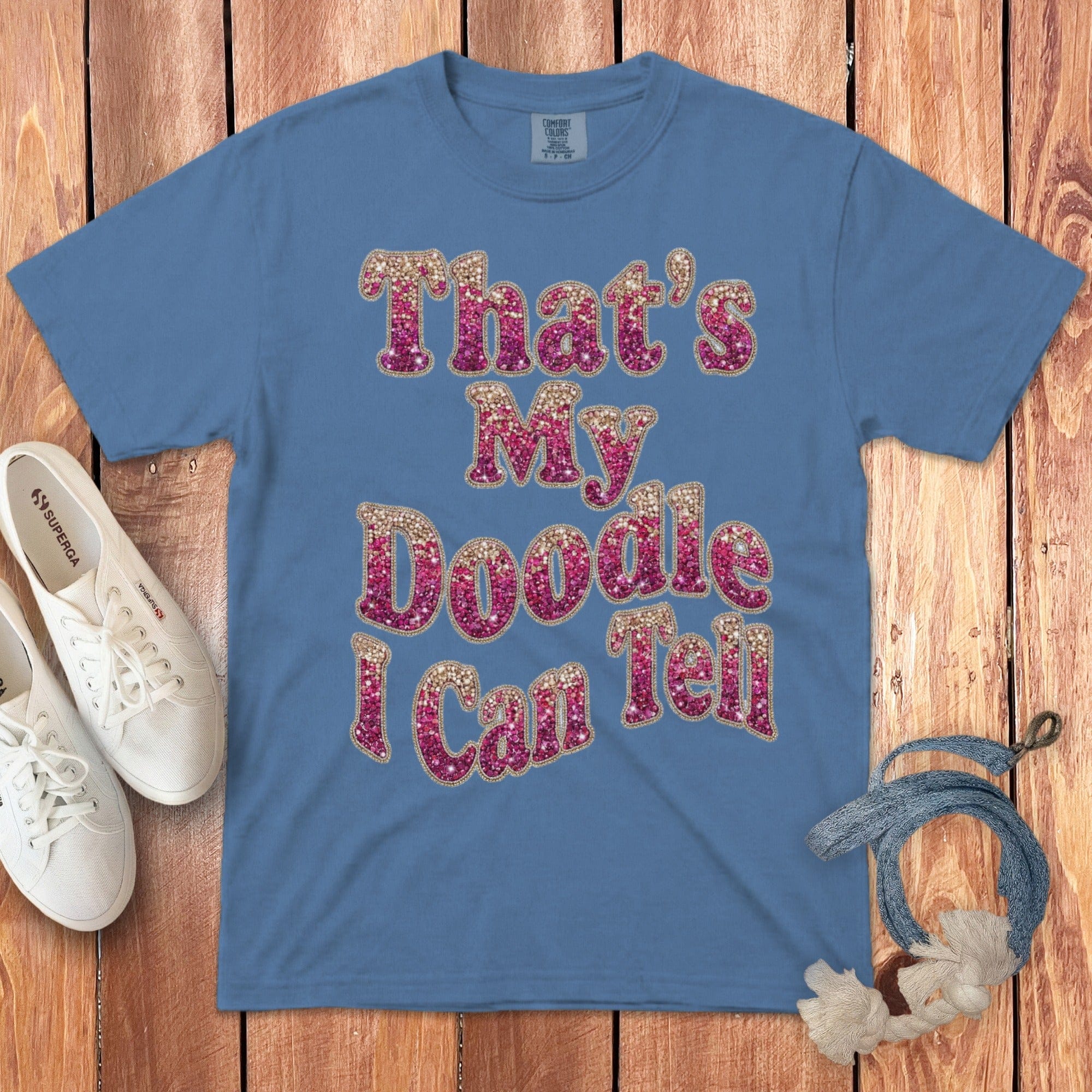 Doodle I Can Tell Signature T-Shirt in Blue Jean / S by Puppy Jo