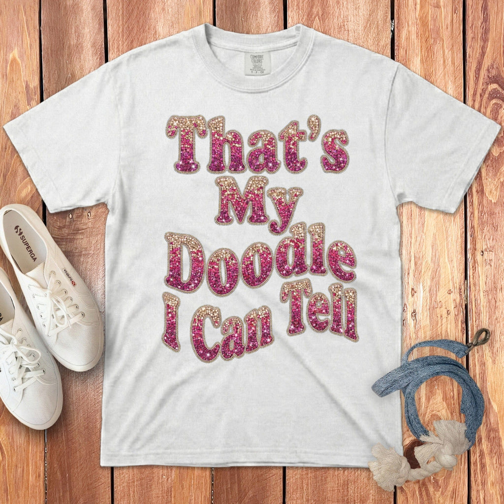 Doodle I Can Tell Signature T-Shirt in White / S by Puppy Jo