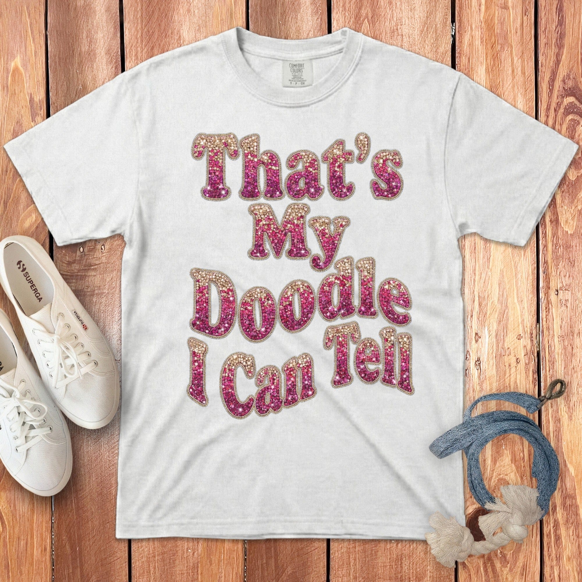 Doodle I Can Tell Signature T-Shirt in White / S by Puppy Jo