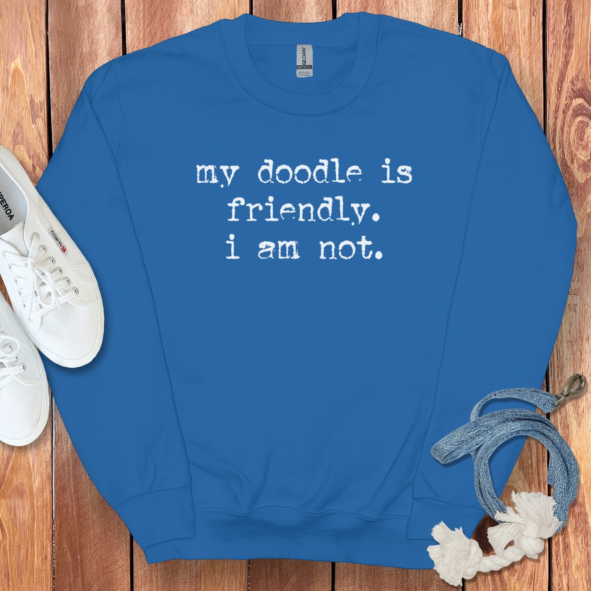 Doodle is Friendly Sweatshirt in Royal / S by Puppy Jo