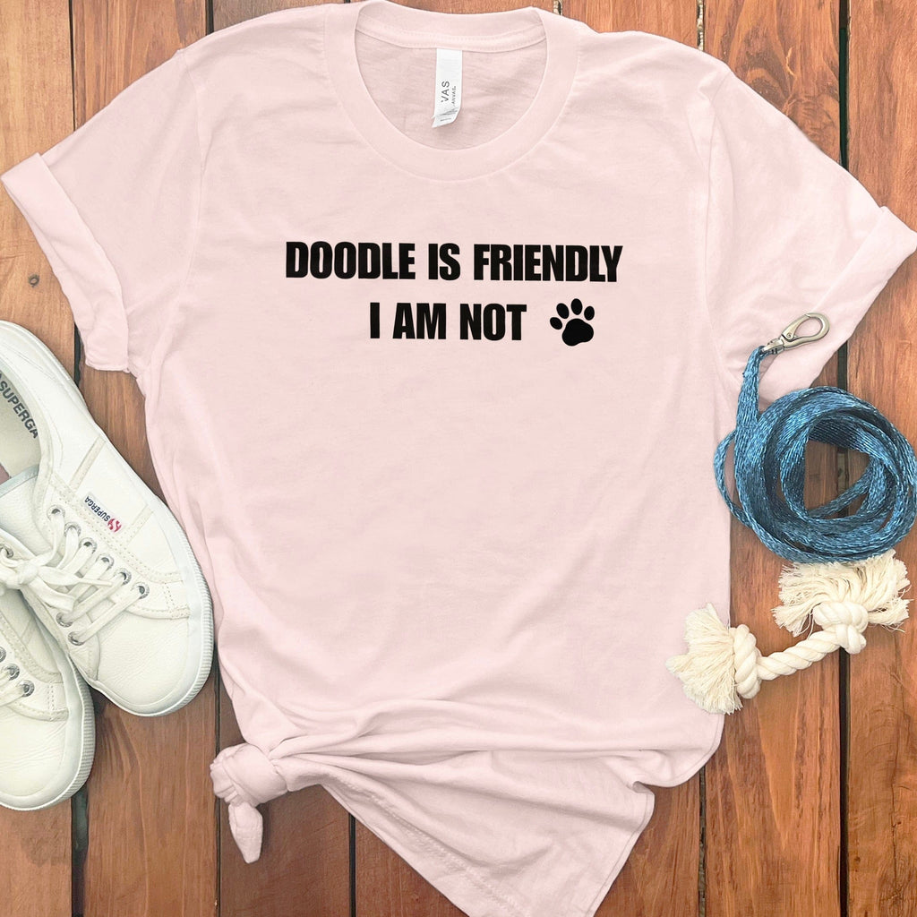 Doodle is Friendly T-Shirt in Soft Pink / S by Puppy Jo