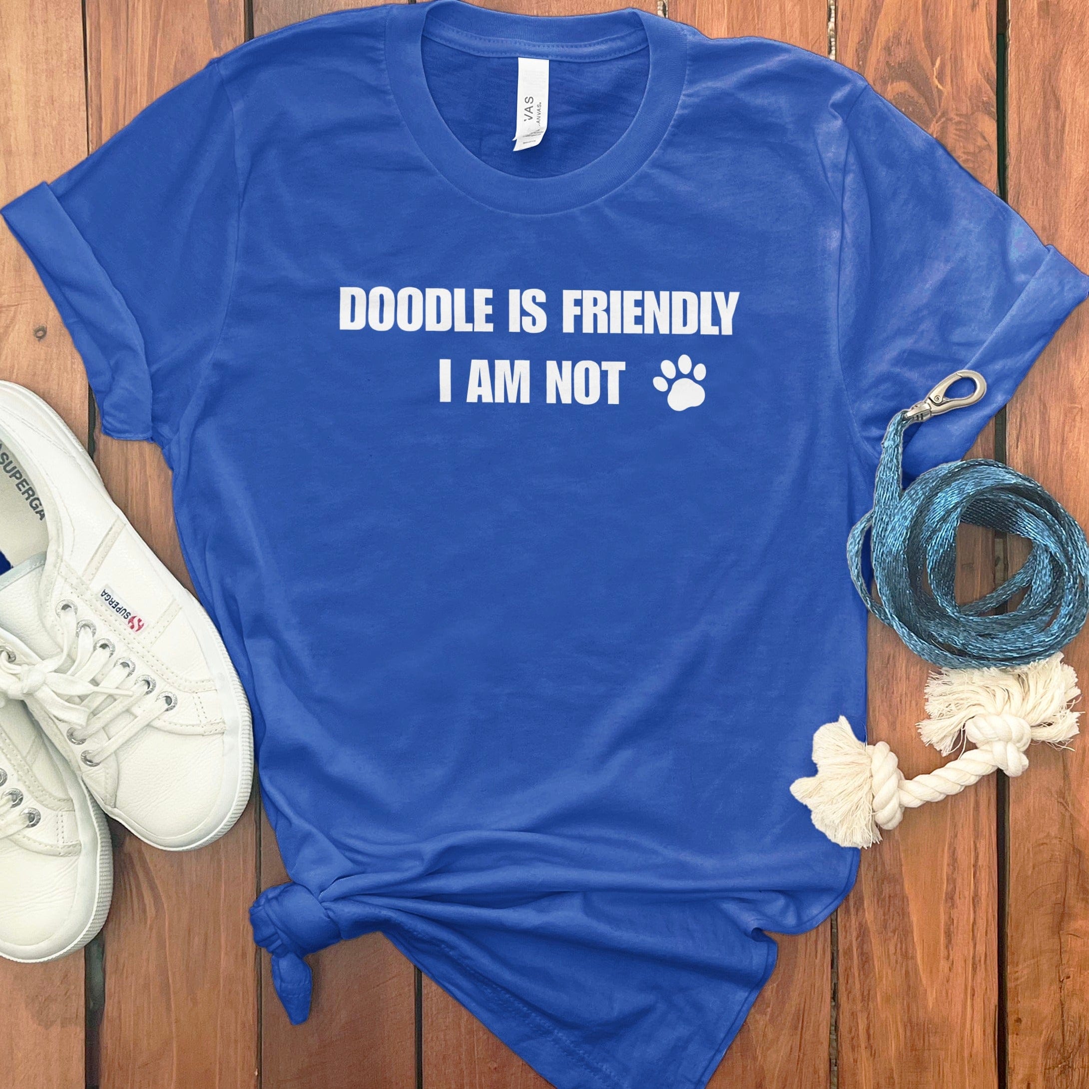 Doodle is Friendly T-Shirt in True Royal / S by Puppy Jo