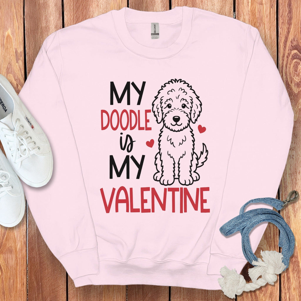 Doodle Is My Valentine Sweatshirt in Light Pink / S by Puppy Jo