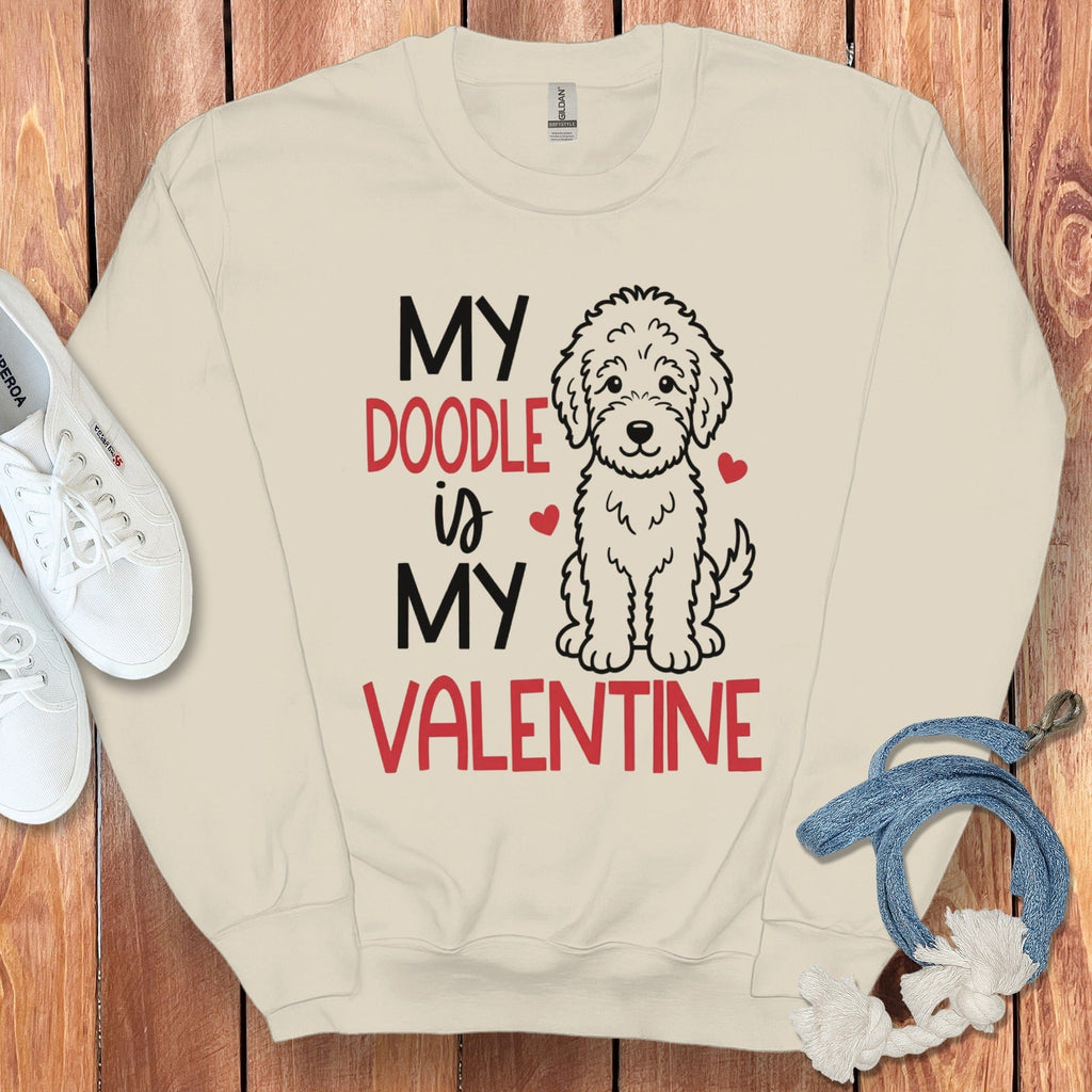 Doodle Is My Valentine Sweatshirt in Sand / S by Puppy Jo