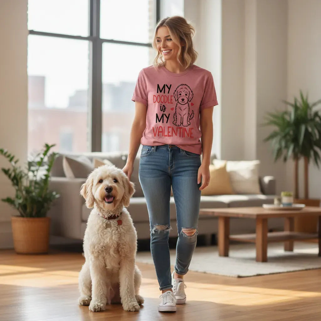 Doodle Is My Valentine T-Shirt in by Puppy Jo