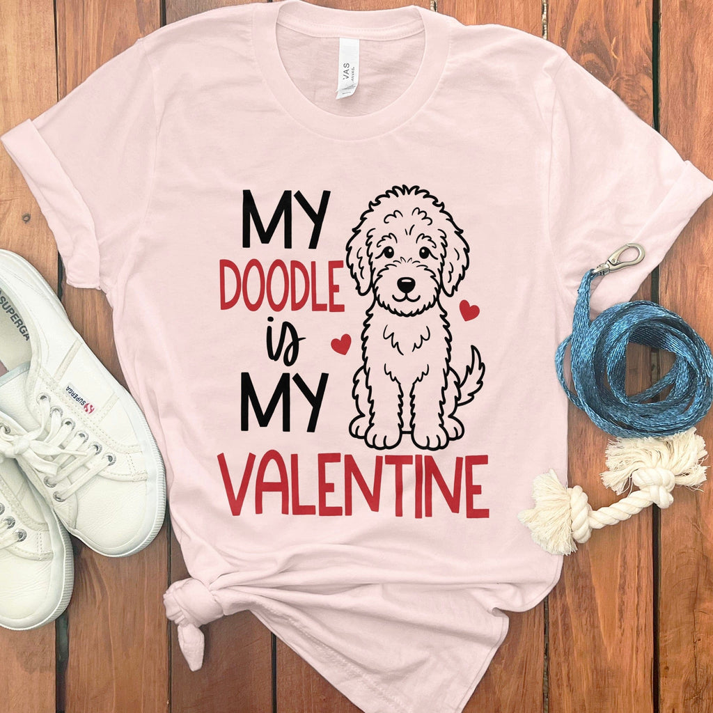 Doodle Is My Valentine T-Shirt in Soft Pink / S by Puppy Jo