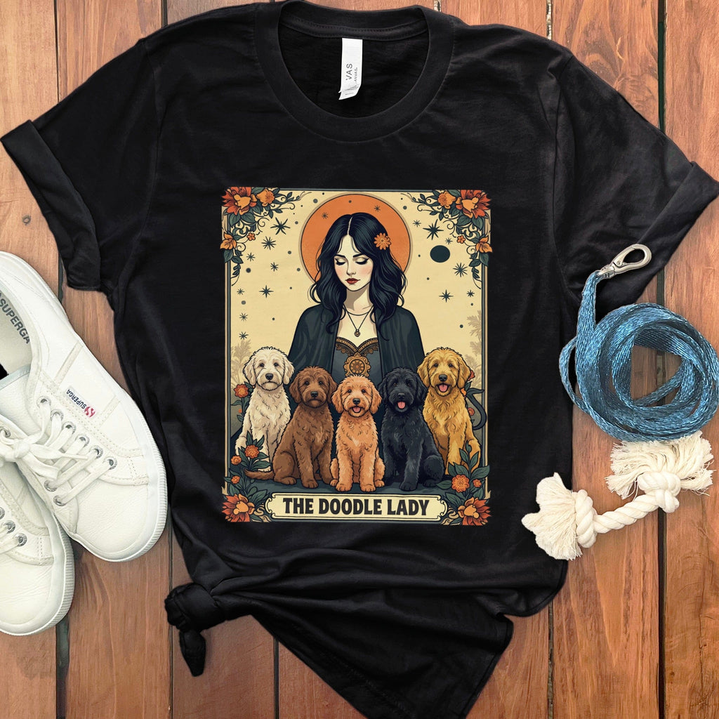 Doodle Lady Tarot T-Shirt in Black / S by Puppy Jo