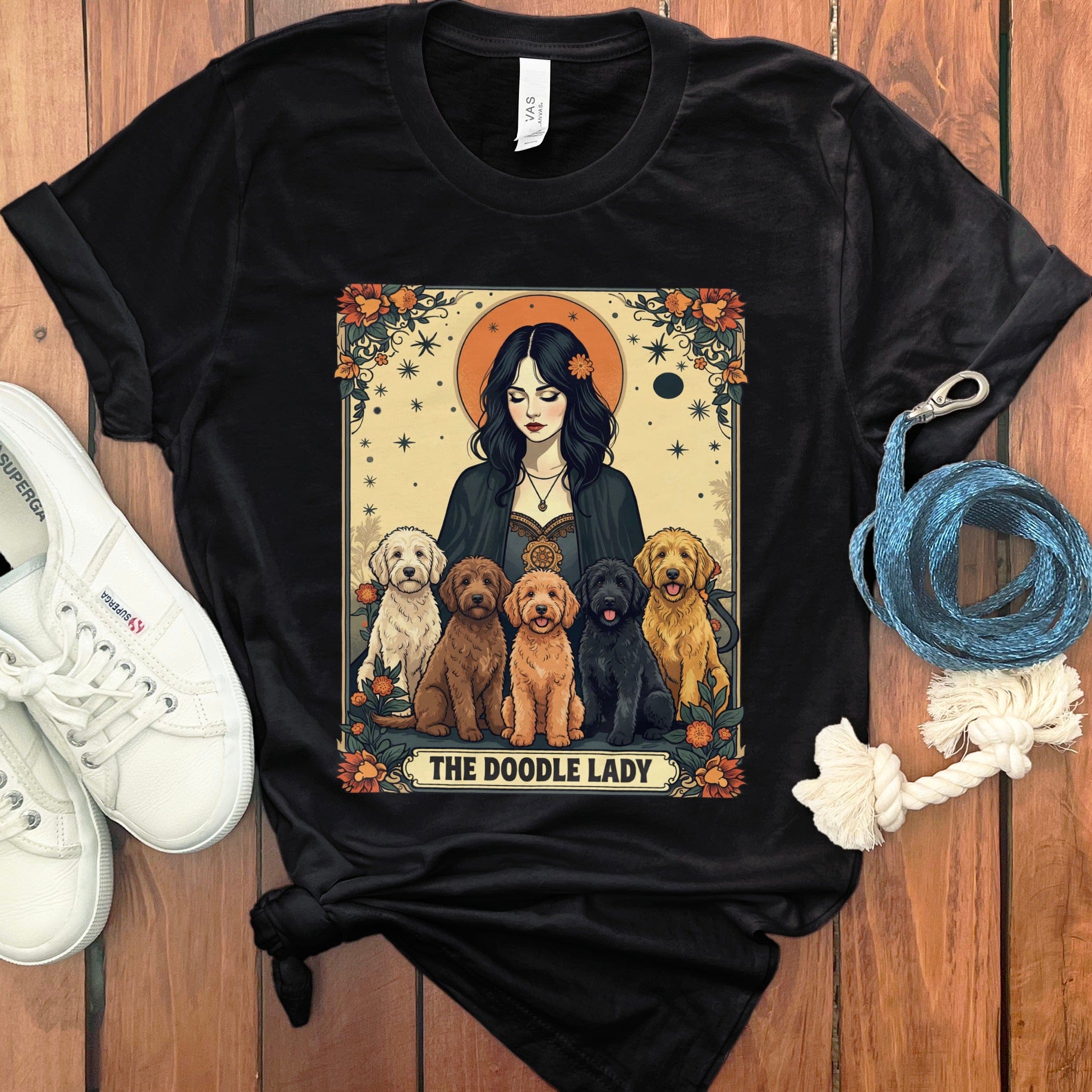 Doodle Lady Tarot T-Shirt in Black / S by Puppy Jo