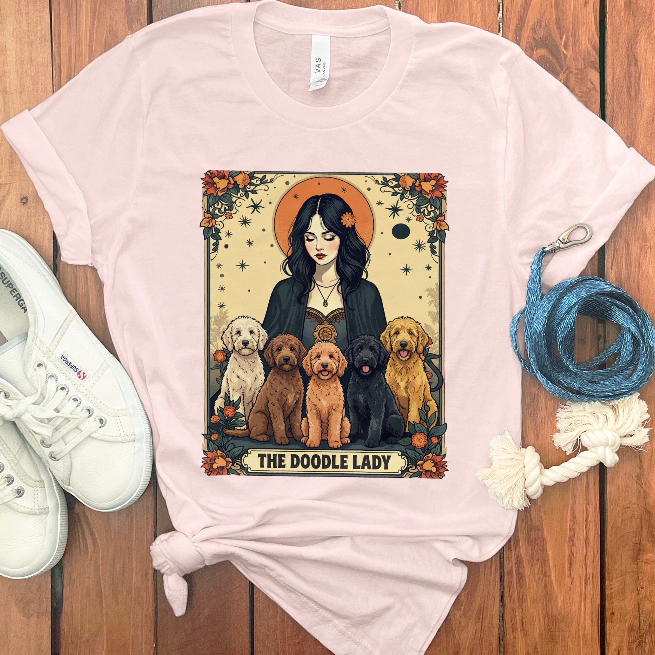 Doodle Lady Tarot T-Shirt in Soft Pink / S by Puppy Jo