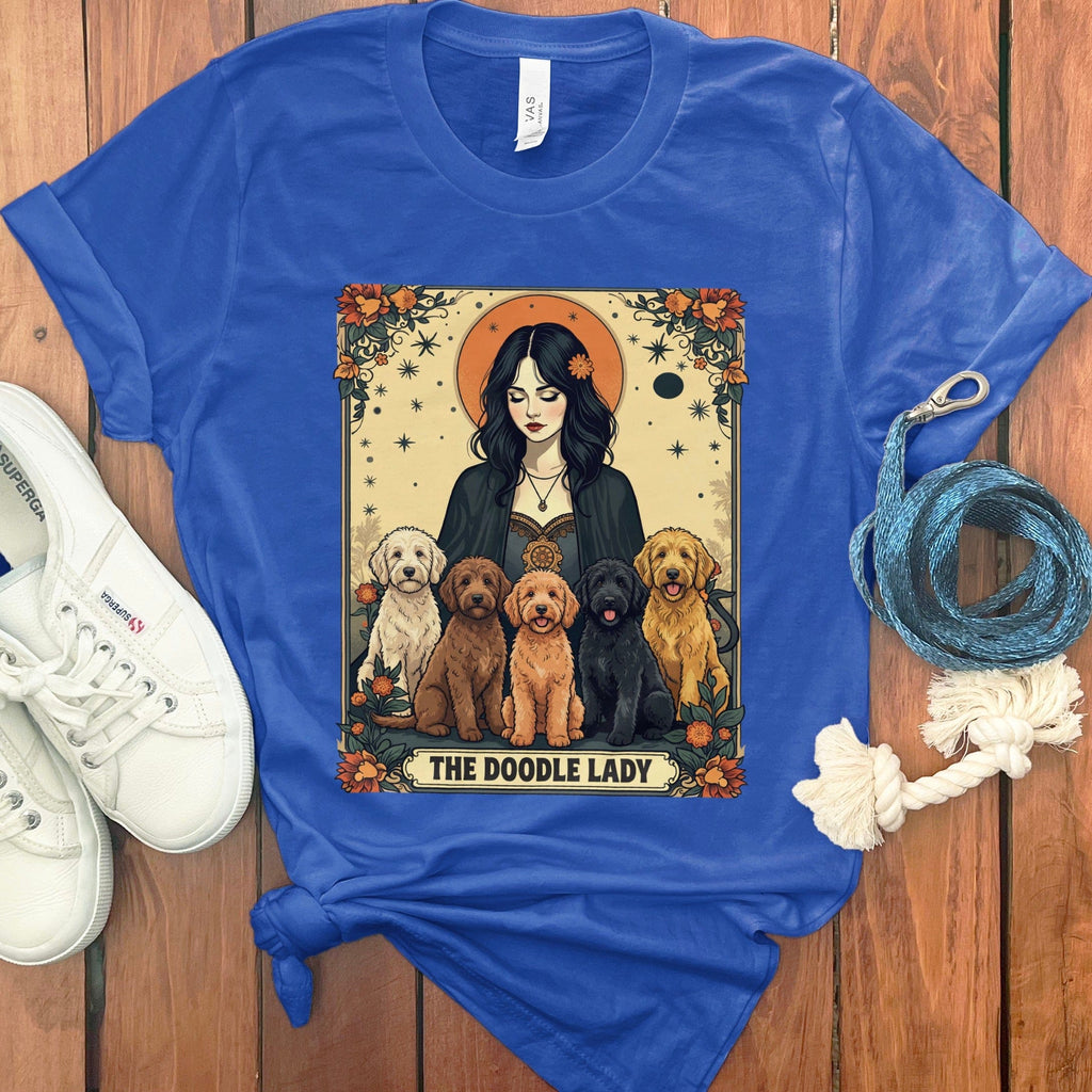 Doodle Lady Tarot T-Shirt in True Royal / S by Puppy Jo