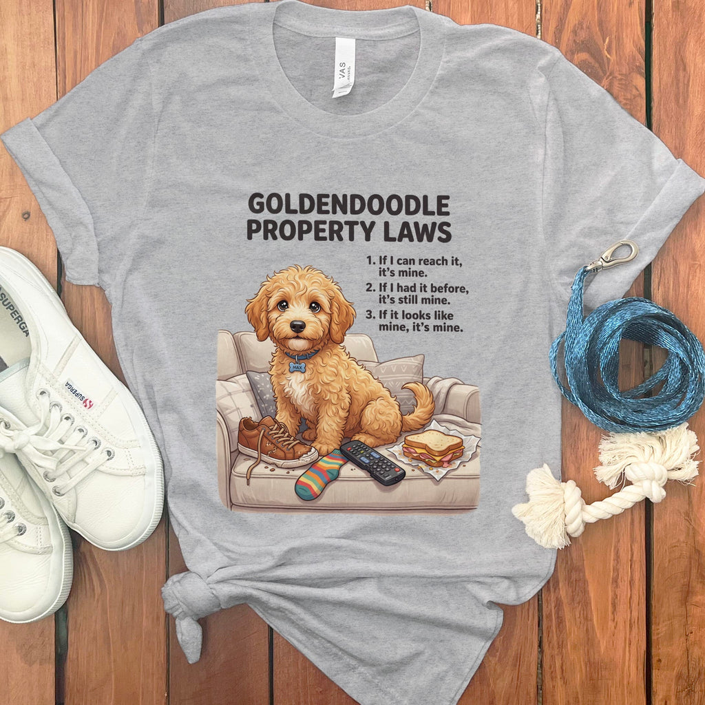 Doodle Laws T-Shirt in Athletic Heather / S by Puppy Jo
