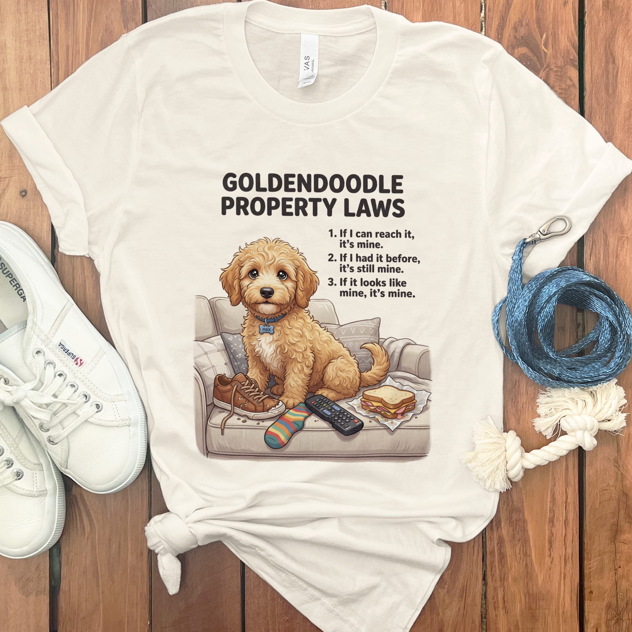 Doodle Laws T-Shirt in Natural / S by Puppy Jo