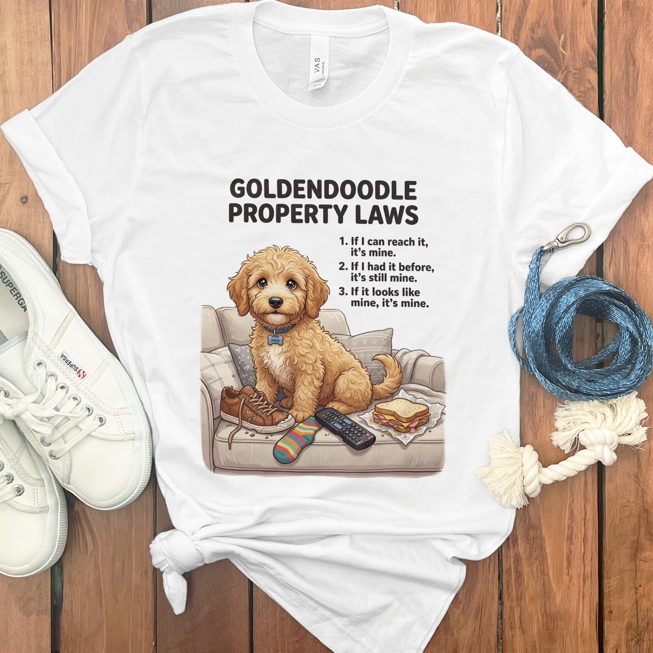 Doodle Laws T-Shirt in White / S by Puppy Jo