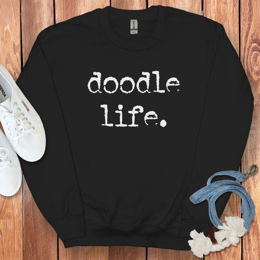Doodle Life Sweatshirt in Black / S by Puppy Jo