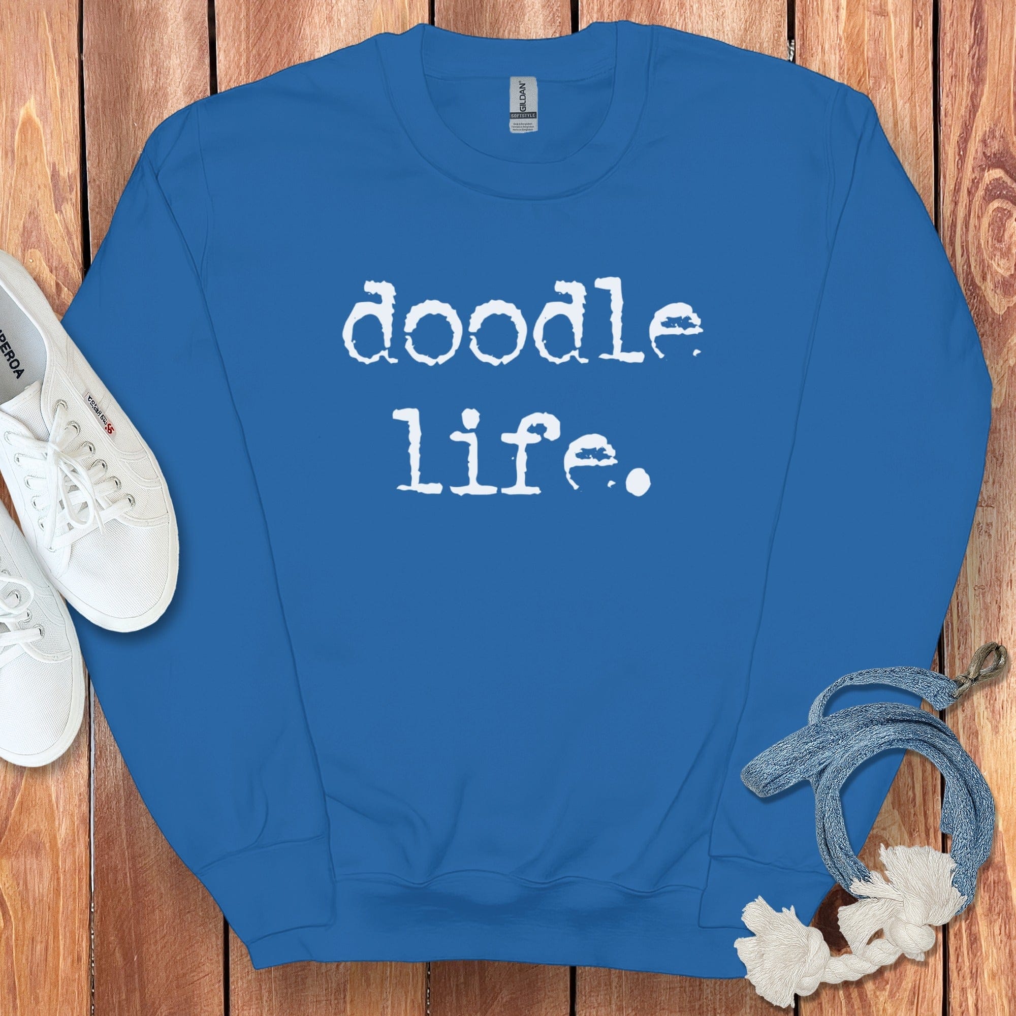 Doodle Life Sweatshirt in Royal / S by Puppy Jo