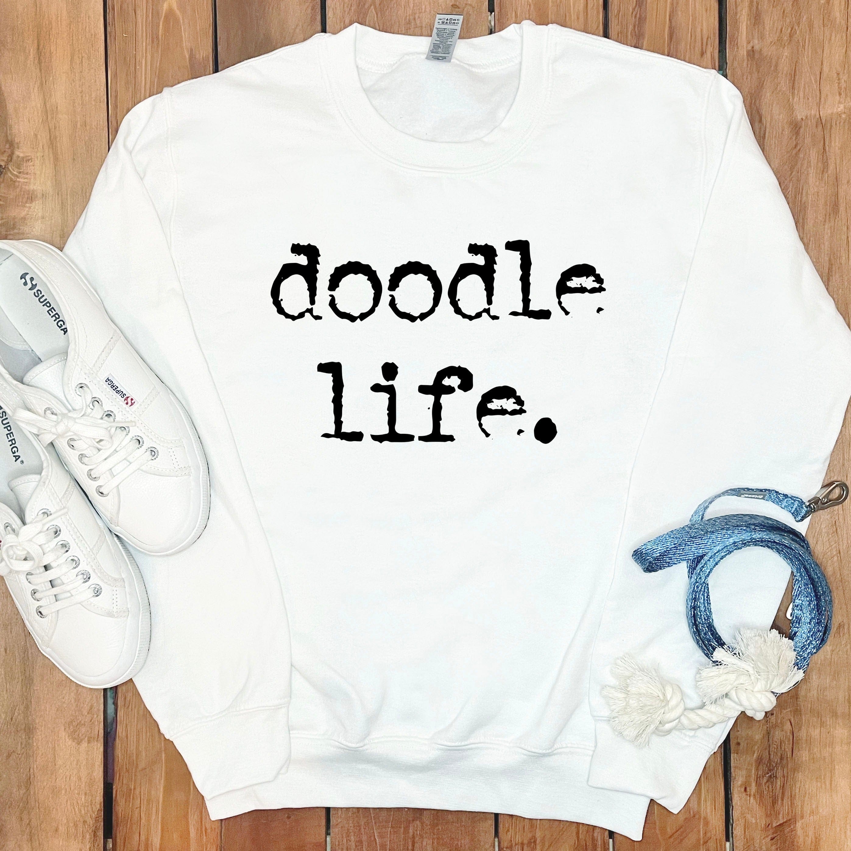 Doodle Life Sweatshirt in White / S by Puppy Jo