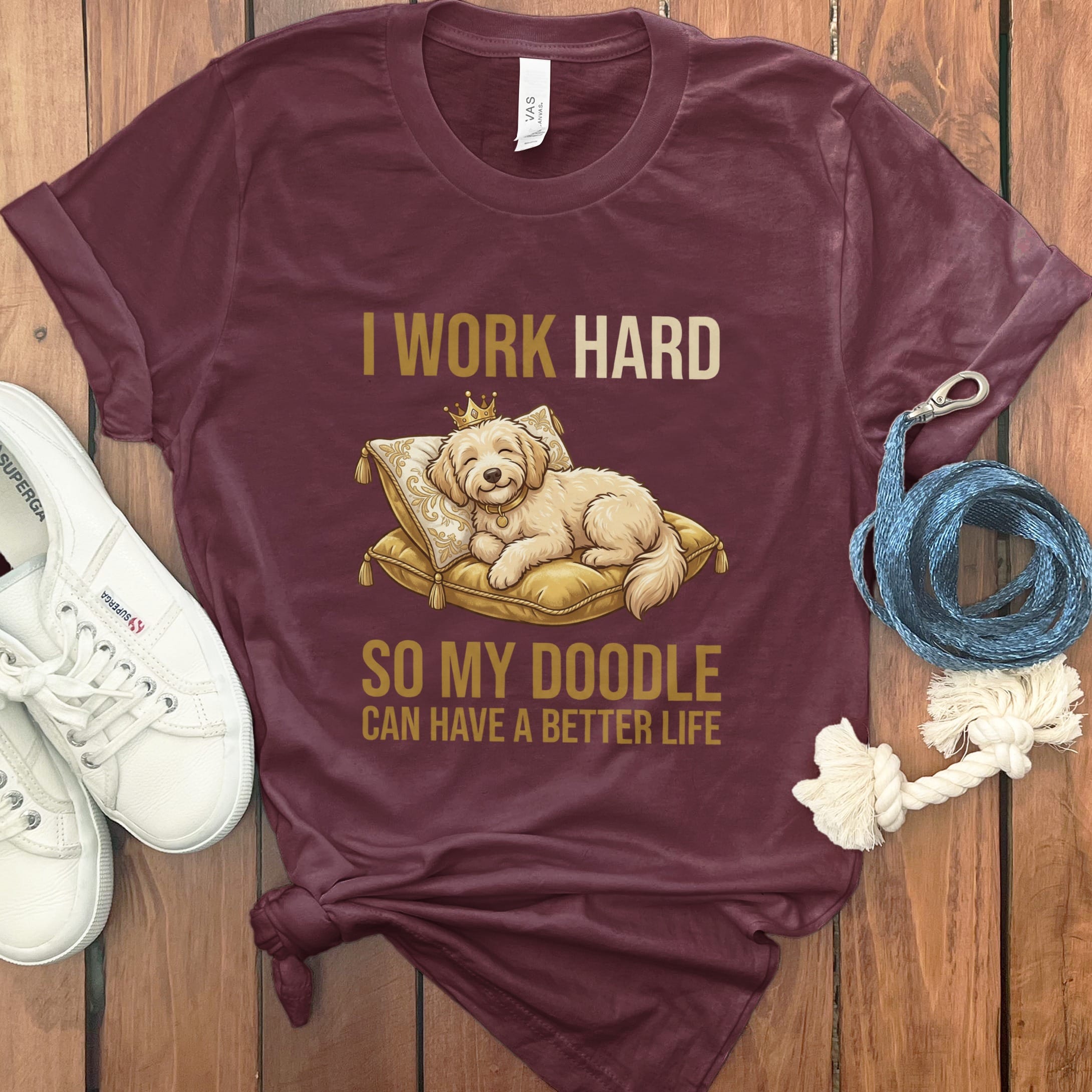 Doodle Life T-Shirt in Maroon / S by Puppy Jo