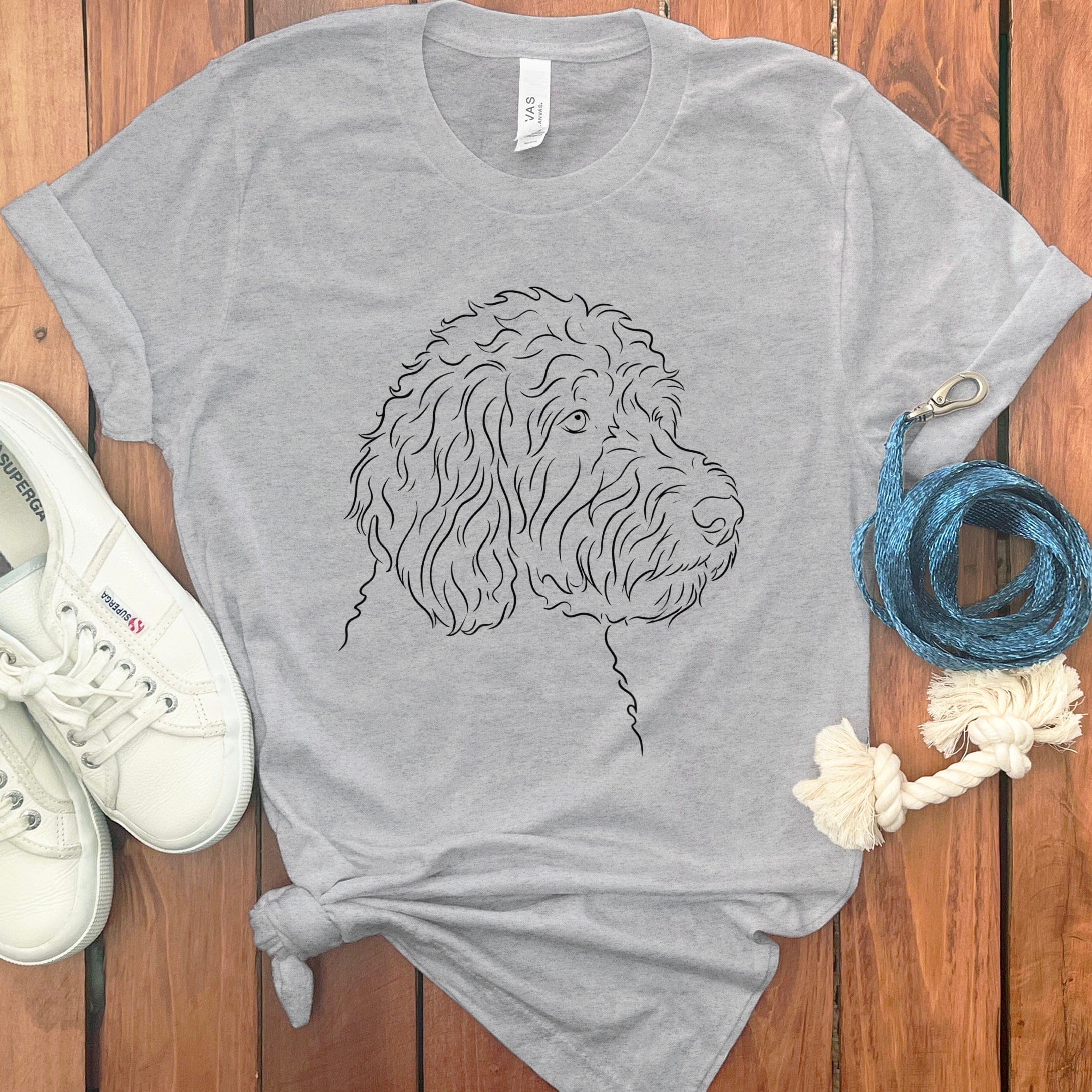 Doodle Line Drawing T-Shirt in Athletic Heather / S by Puppy Jo