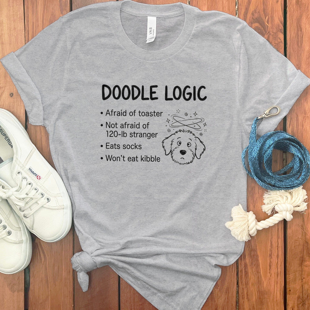 Doodle Logic T-Shirt in Athletic Heather / S by Puppy Jo
