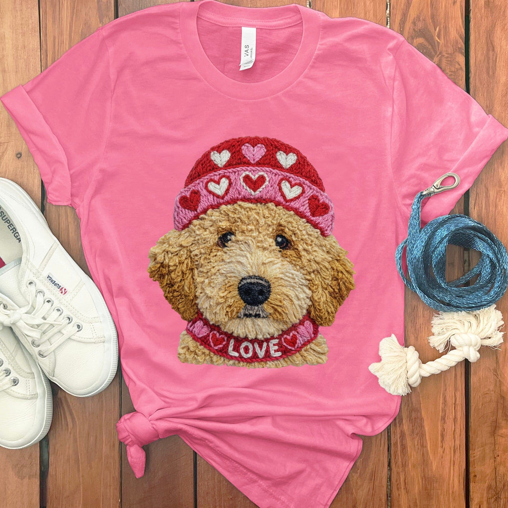 Doodle Love Cap T-Shirt in Charity Pink / S by Puppy Jo