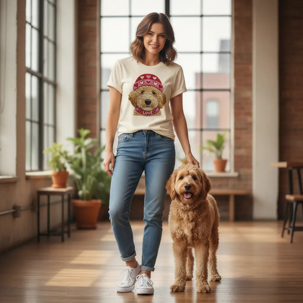 Doodle Love Cap T-Shirt in by Puppy Jo