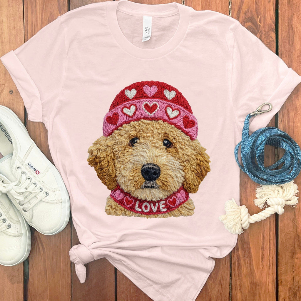 Doodle Love Cap T-Shirt in Soft Pink / S by Puppy Jo