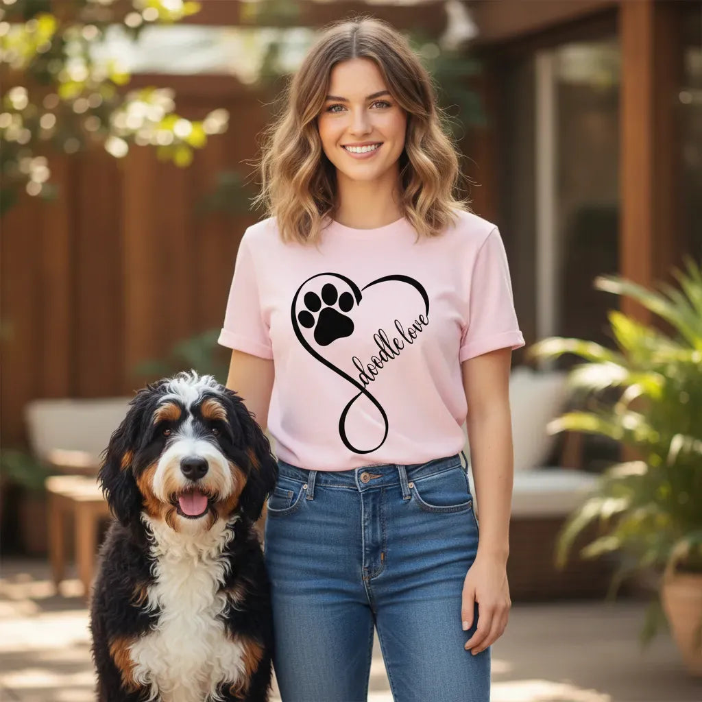 Doodle Love Script T-Shirt in by Puppy Jo