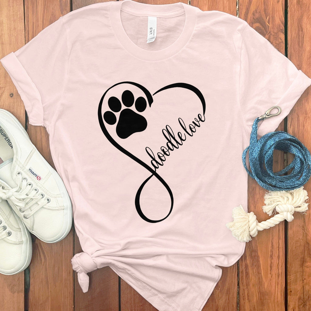 Doodle Love Script T-Shirt in Soft Pink / S by Puppy Jo