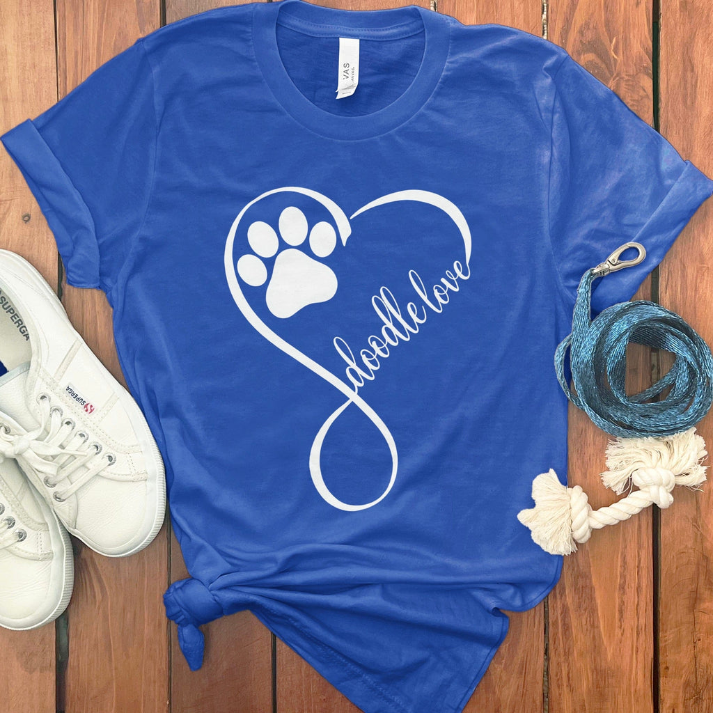 Doodle Love Script T-Shirt in True Royal / S by Puppy Jo