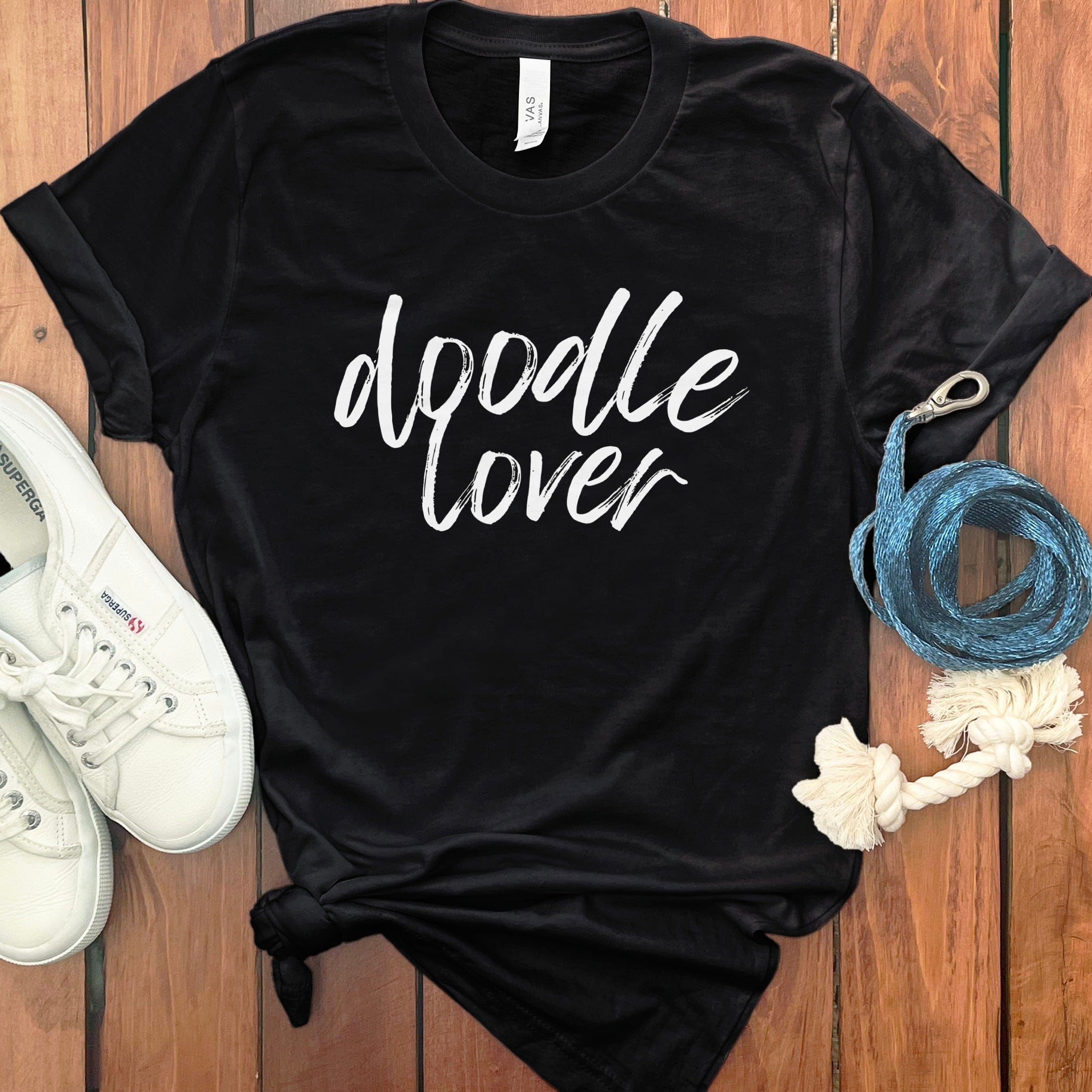 Doodle Lover Script T-Shirt in Black / S by Puppy Jo