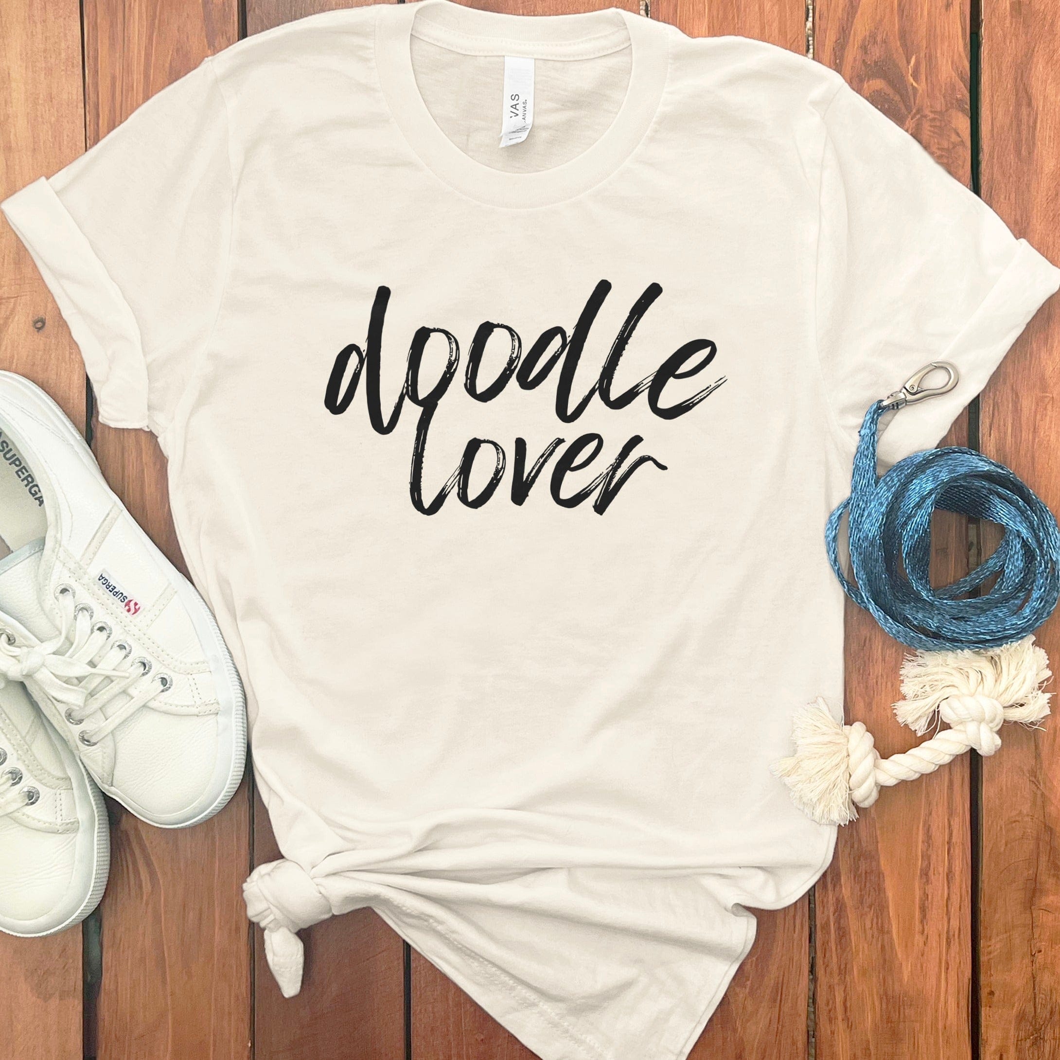 Doodle Lover Script T-Shirt in Natural / S by Puppy Jo