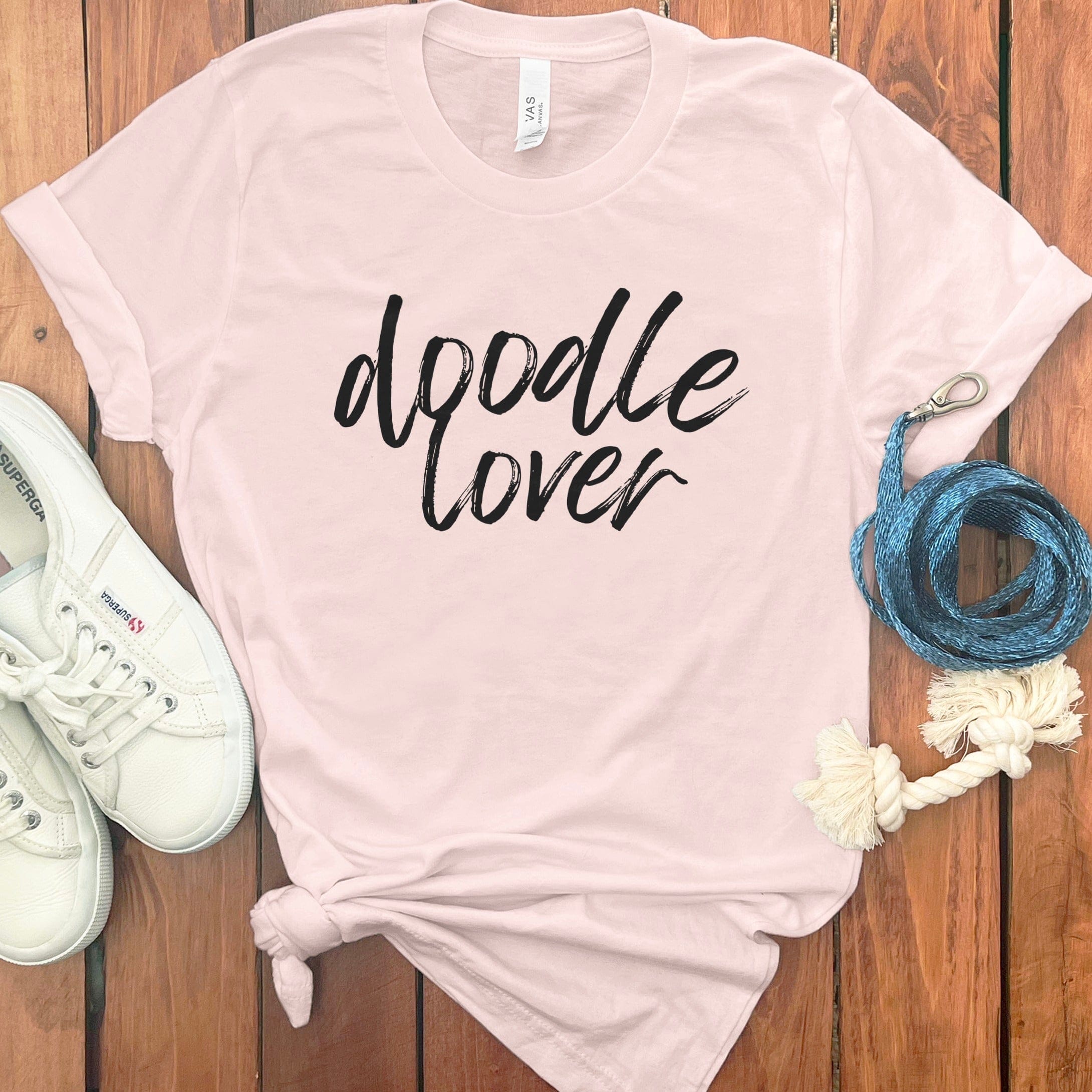 Doodle Lover Script T-Shirt in Soft Pink / S by Puppy Jo
