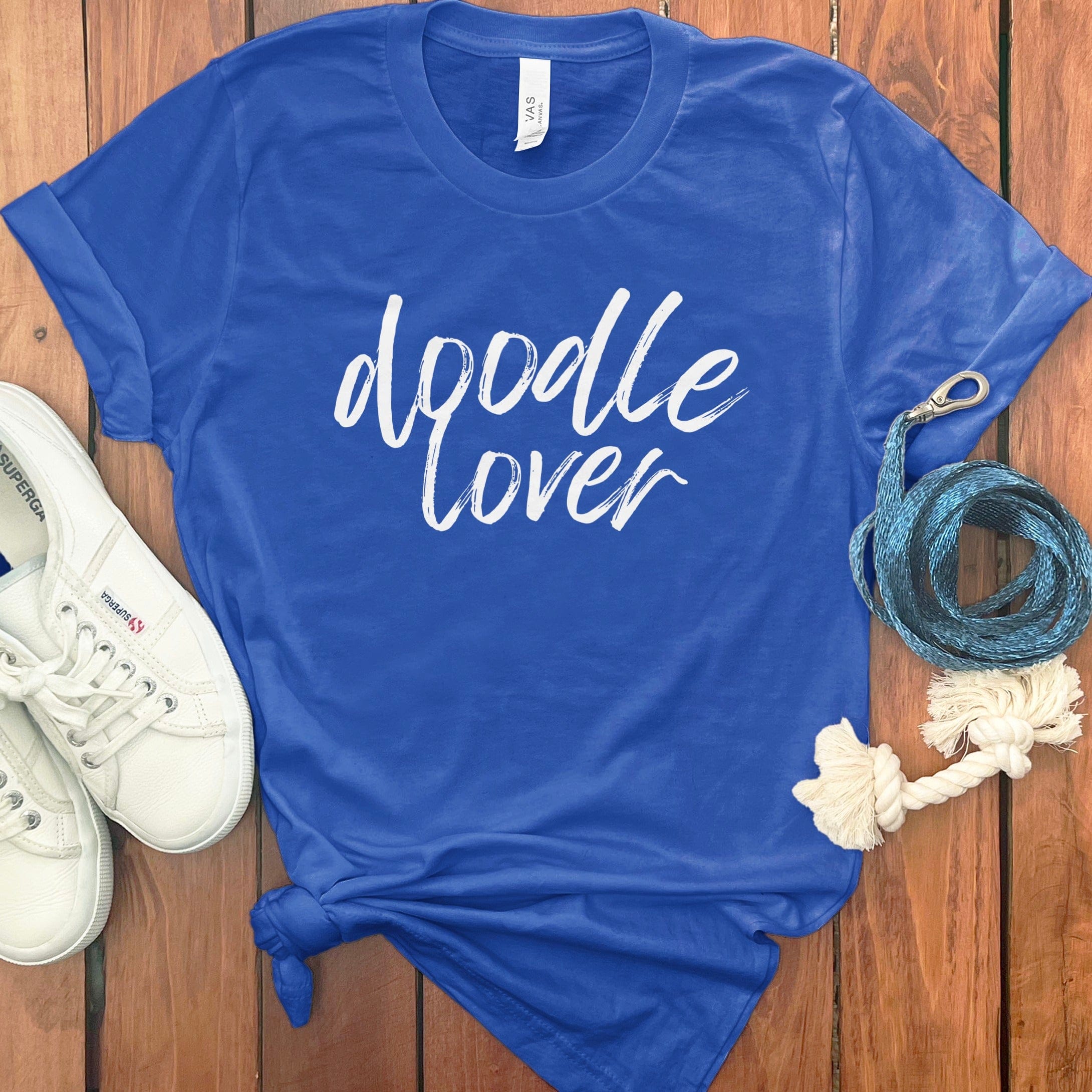 Doodle Lover Script T-Shirt in True Royal / S by Puppy Jo
