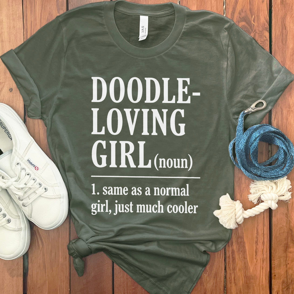 Doodle Loving T-Shirt in Military Green / S by Puppy Jo