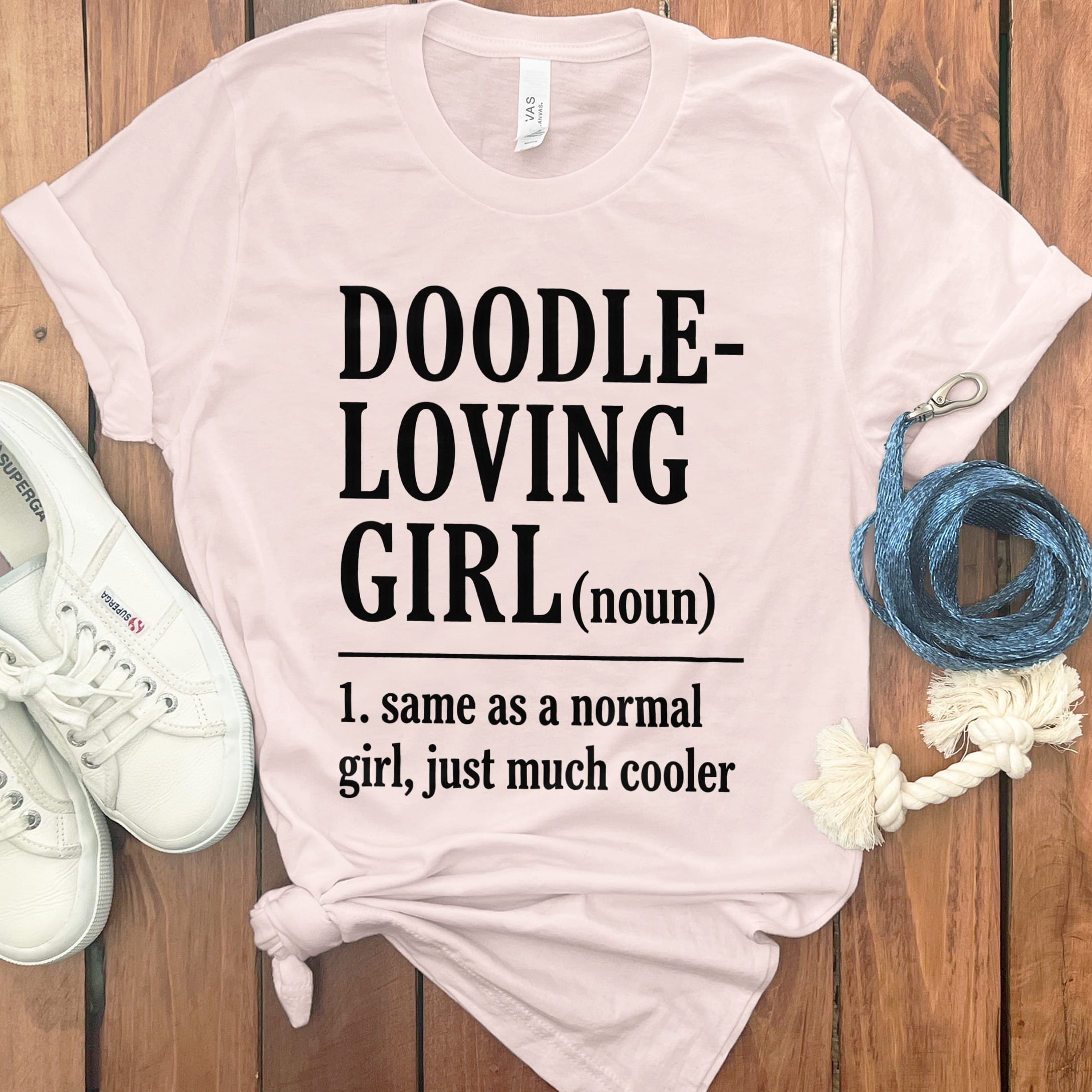 Doodle Loving T-Shirt in Soft Pink / S by Puppy Jo