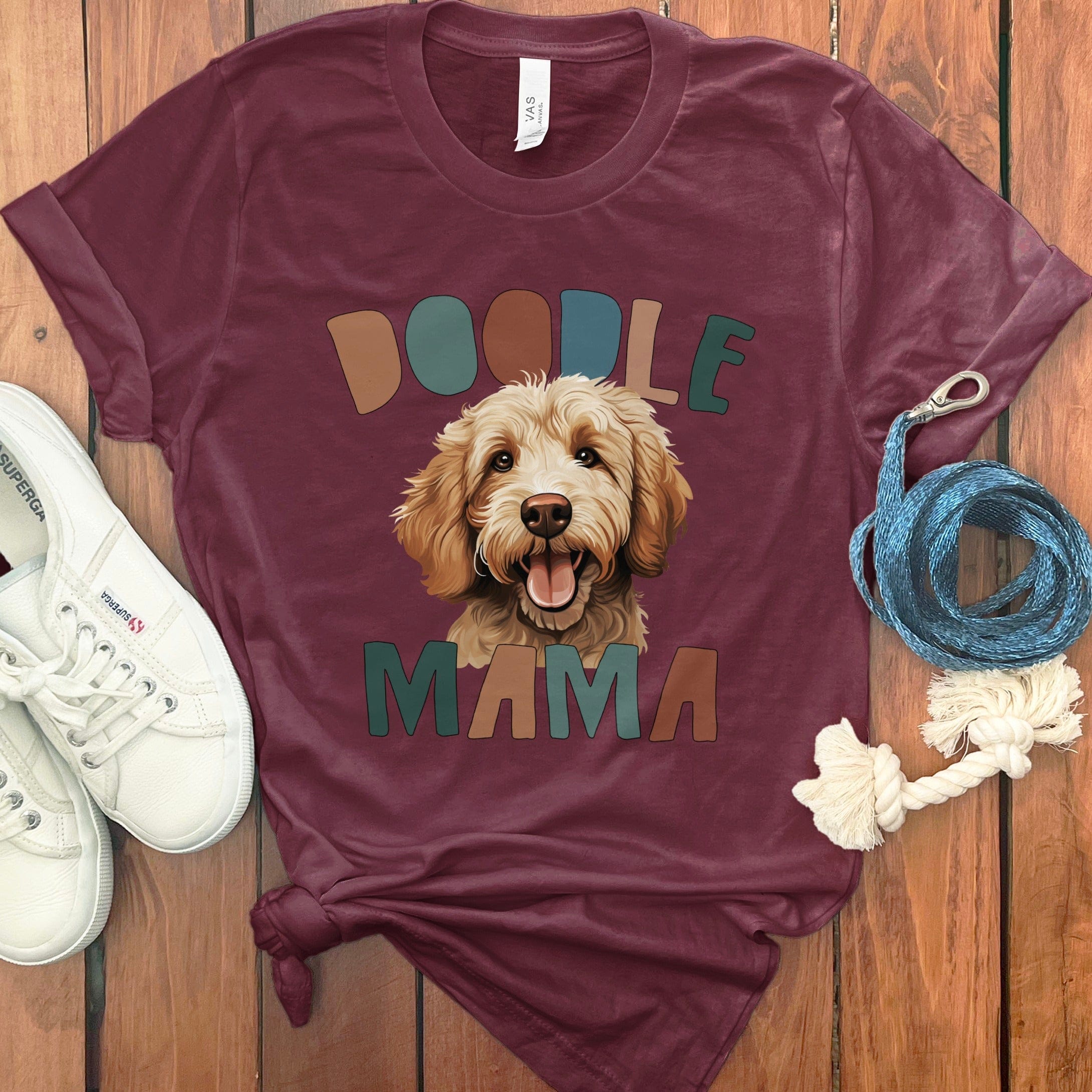 Doodle Mama Color T-Shirt in Maroon / S by Puppy Jo