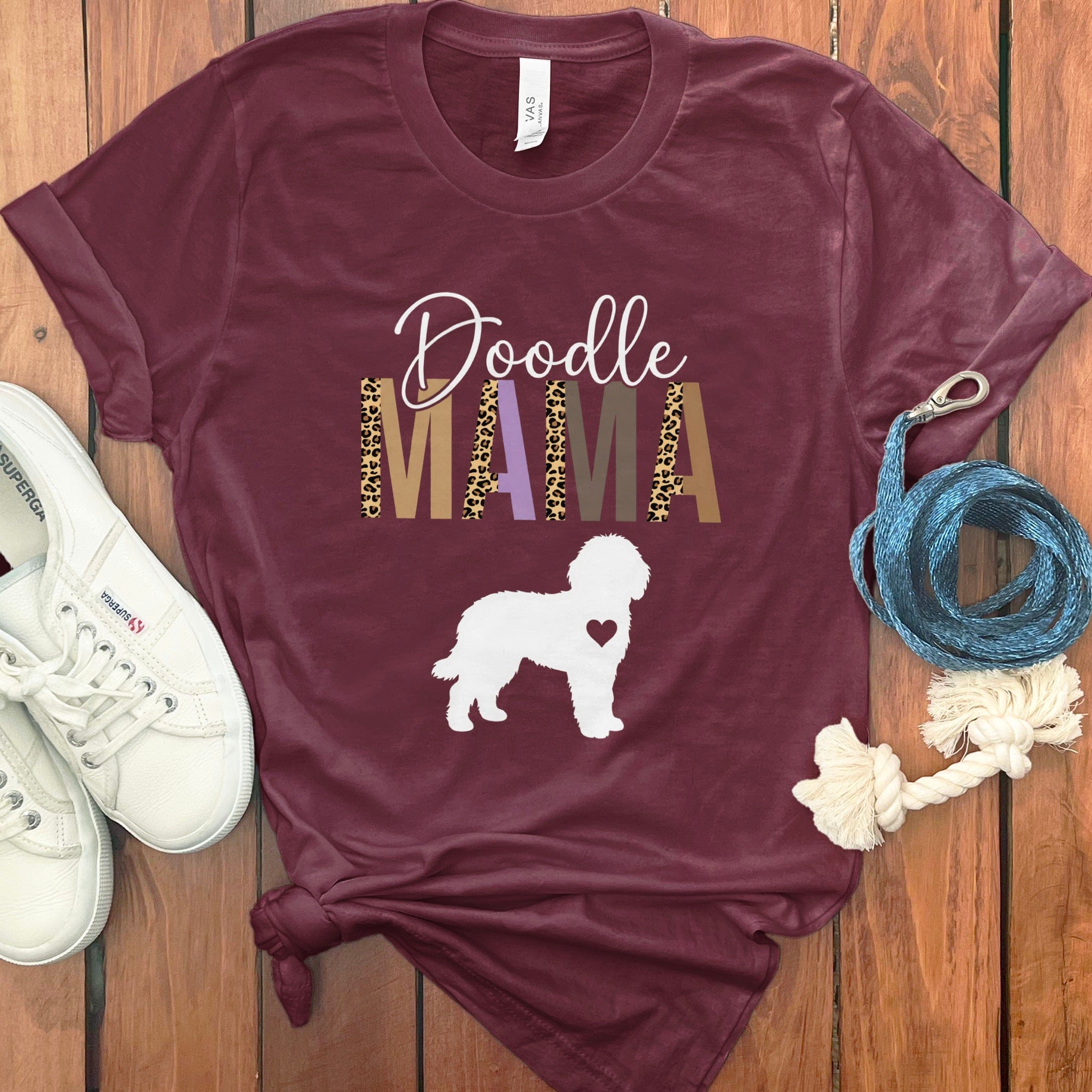 Doodle Mama Print T-Shirt in Maroon / M by Puppy Jo