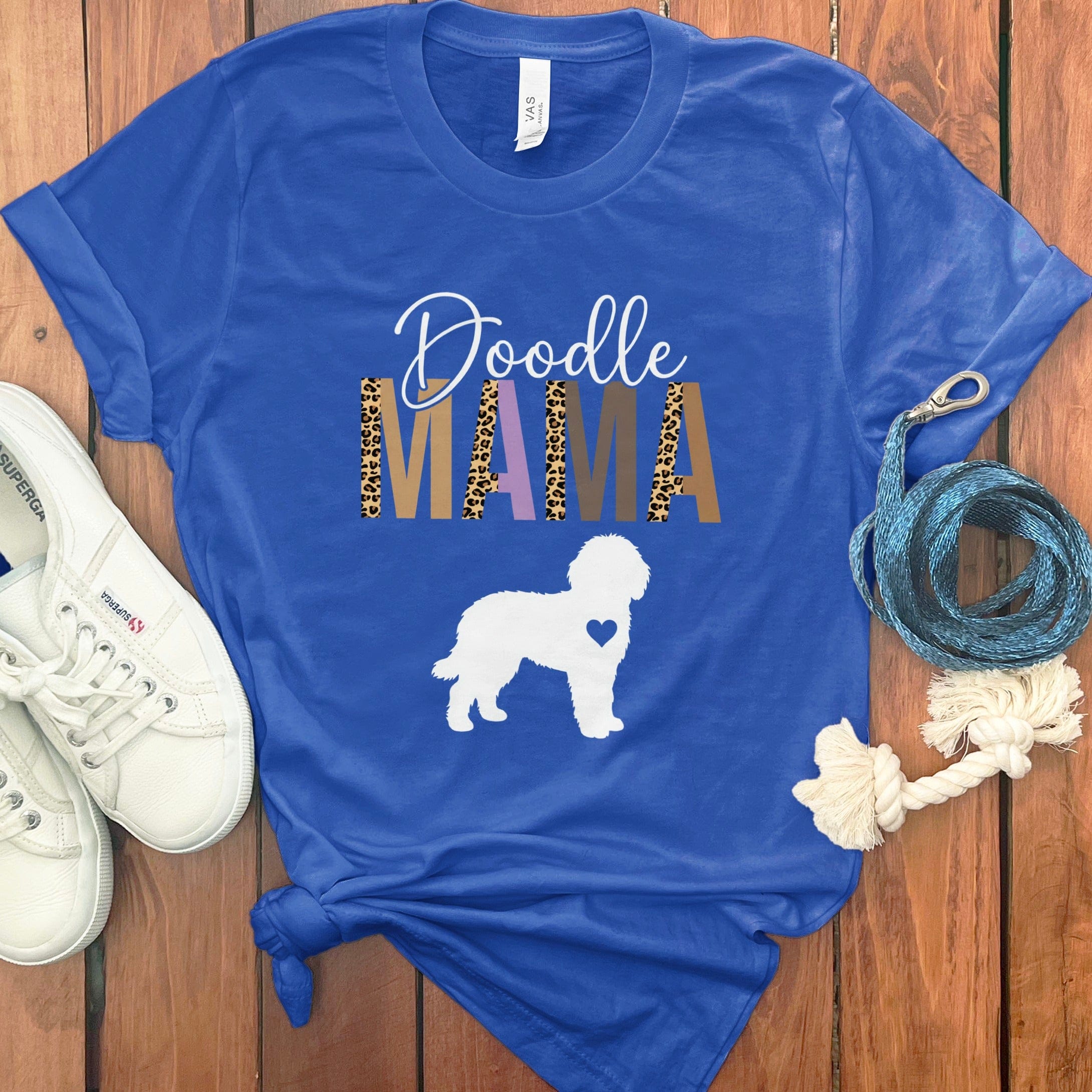 Doodle Mama Print T-Shirt in True Royal / M by Puppy Jo