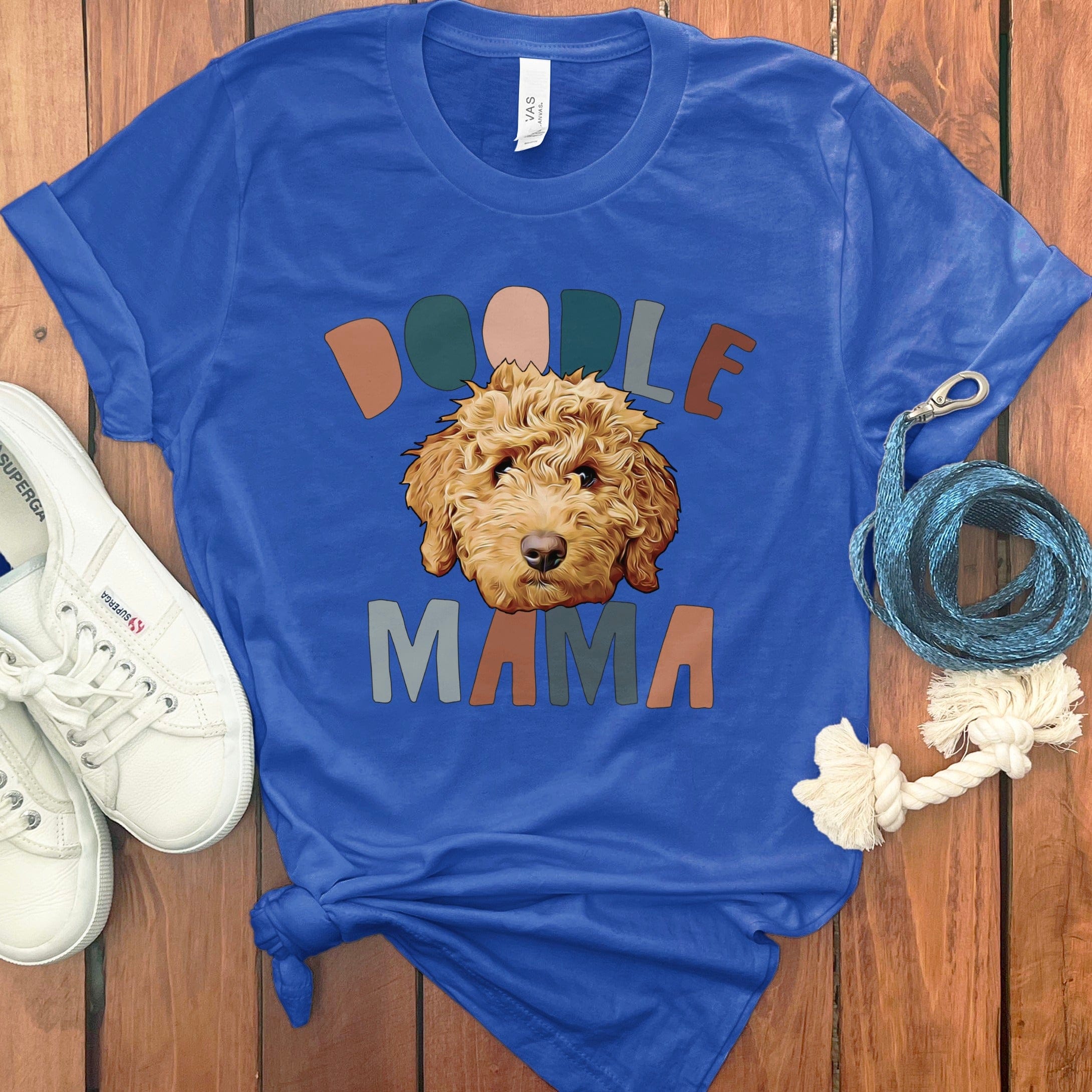 Doodle Mama Retro T-Shirt in True Royal / S by Puppy Jo