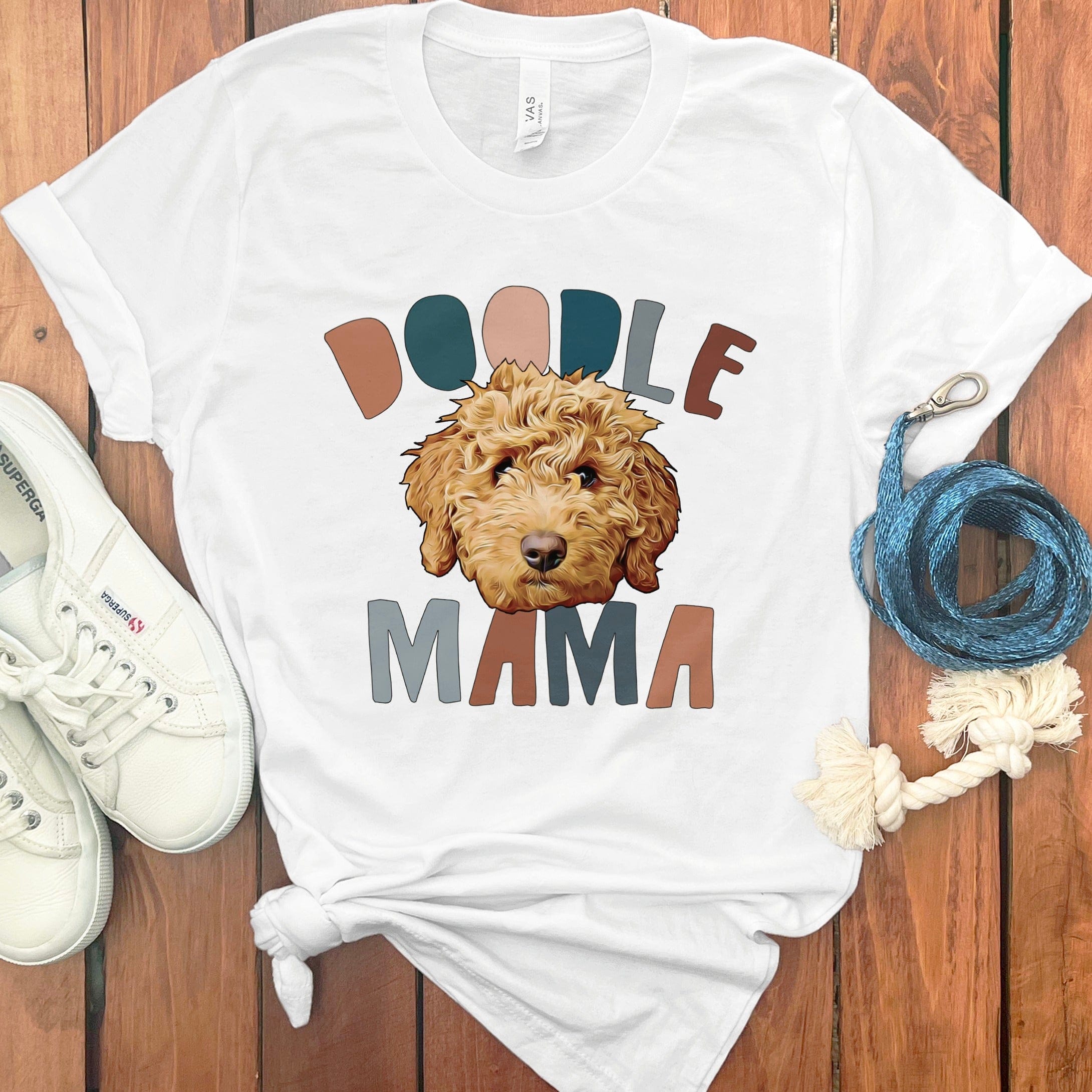 Doodle Mama Retro T-Shirt in White / S by Puppy Jo
