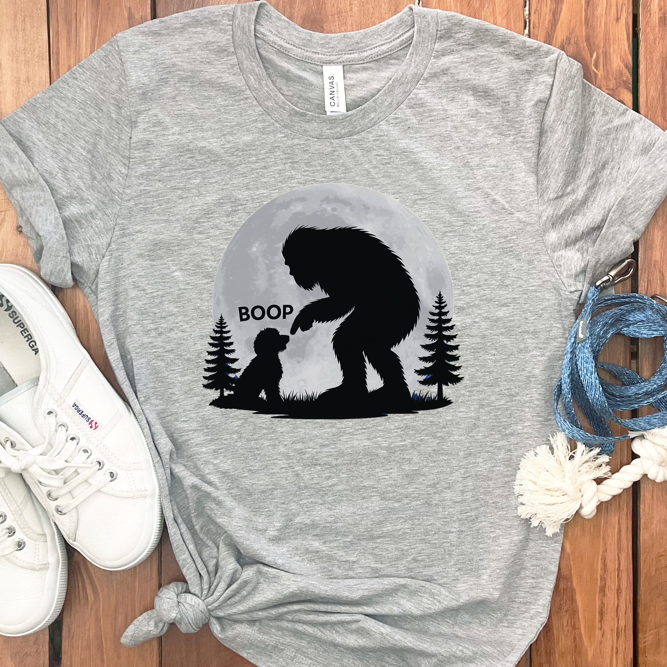 Doodle Meets Bigfoot T-Shirt in Athletic Heather / S by Puppy Jo