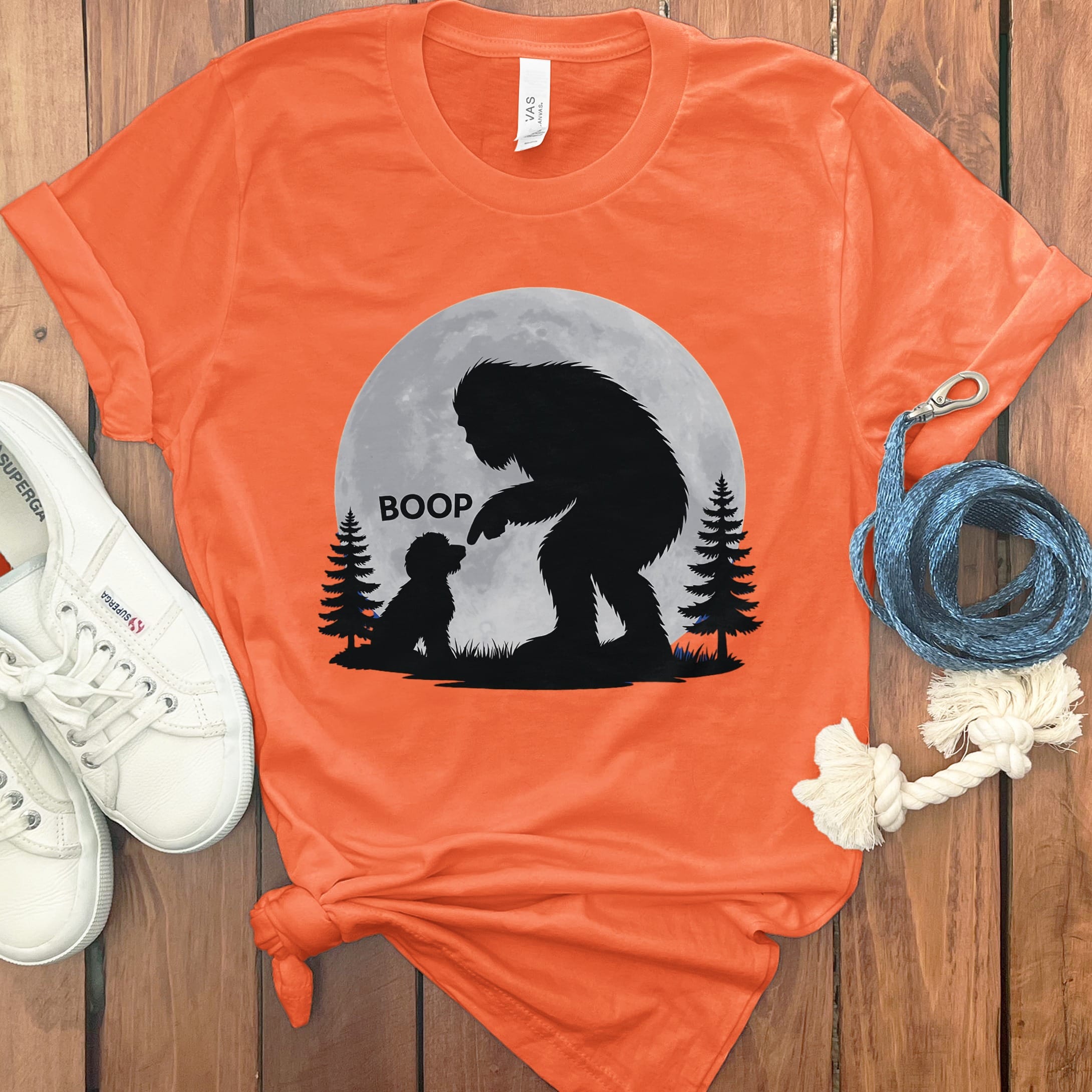 Doodle Meets Bigfoot T-Shirt in Orange / S by Puppy Jo