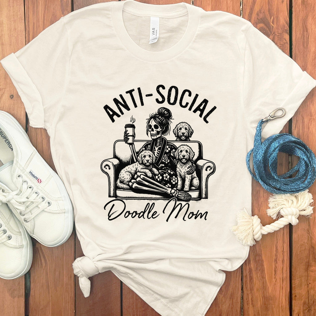 Doodle Mom Anti-Social T-Shirt in Natural / S by Puppy Jo