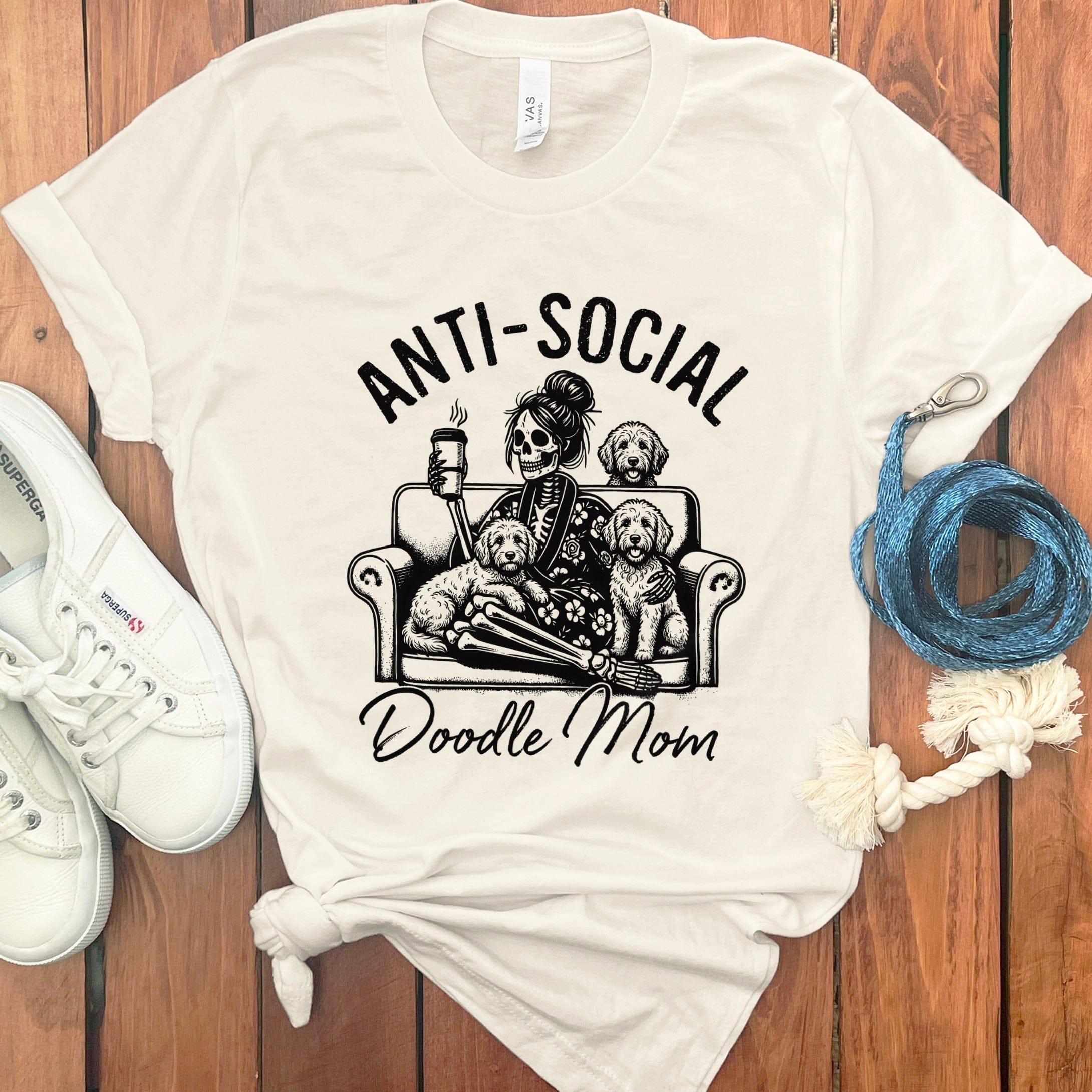 Doodle Mom Anti-Social T-Shirt in Natural / S by Puppy Jo