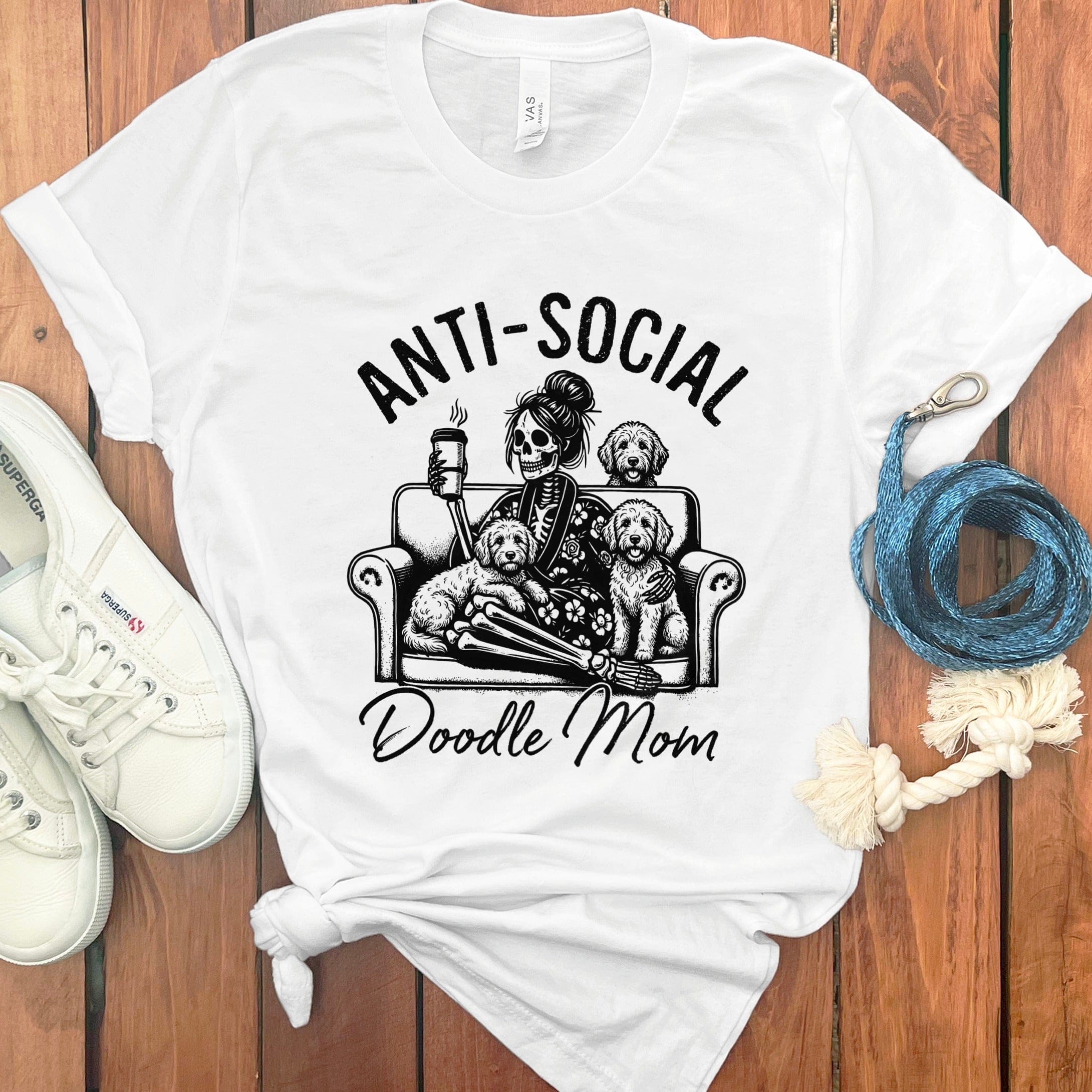 Doodle Mom Anti-Social T-Shirt in White / S by Puppy Jo